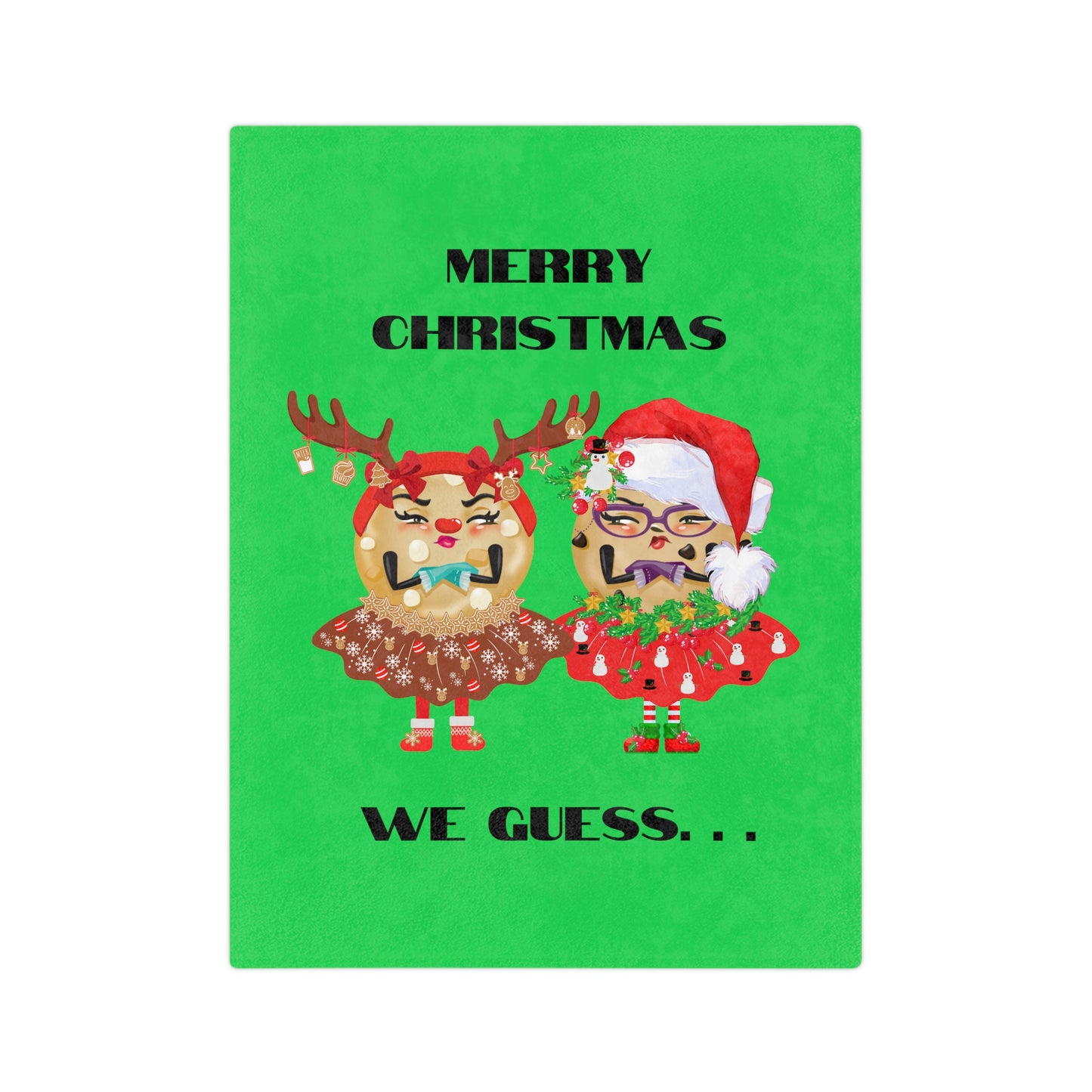 The Grumpy Cookies - Merry Christmas... We Guess Velveteen Minky Blanket