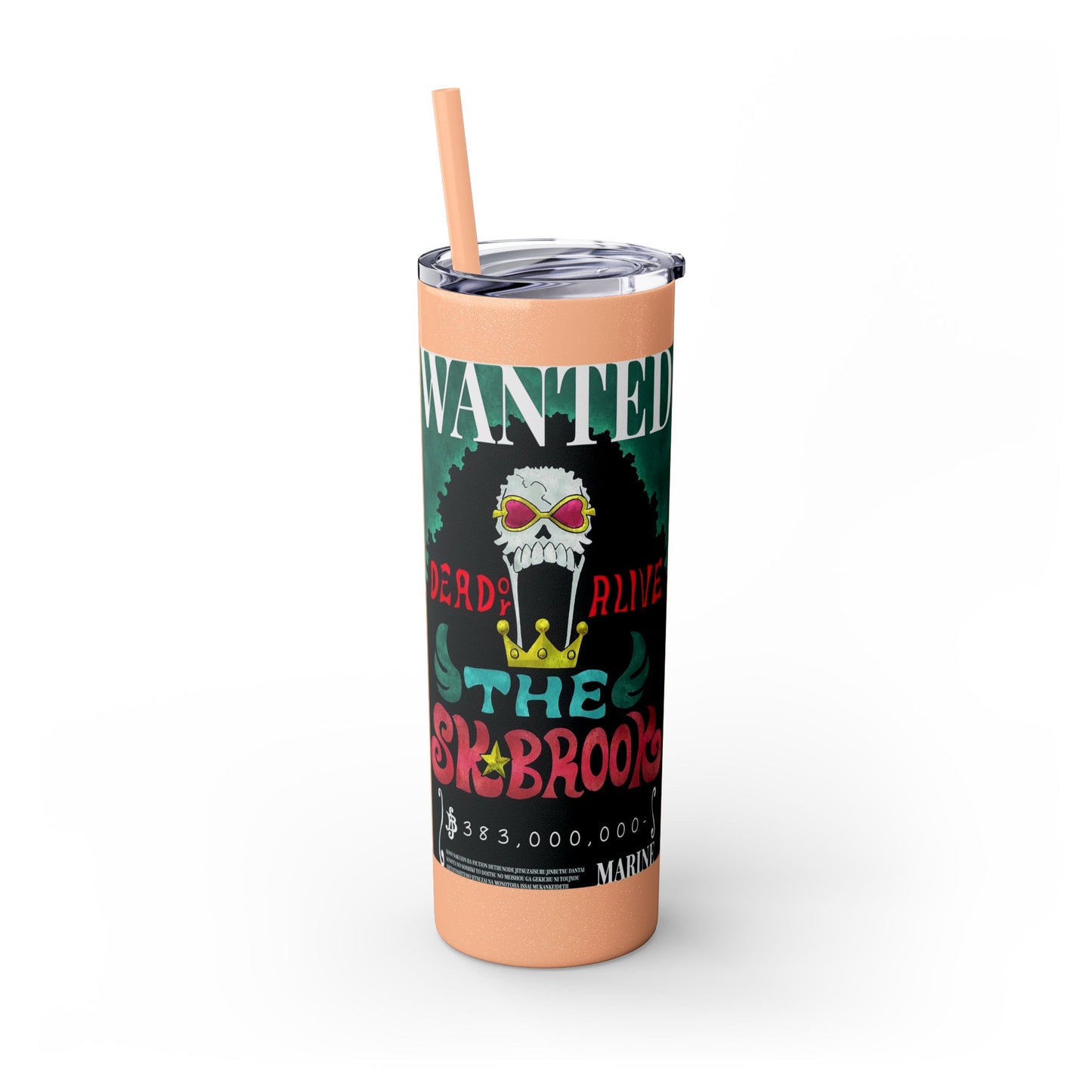 One Piece - Brook Wanted Poster Tumbler with Straw, 20oz