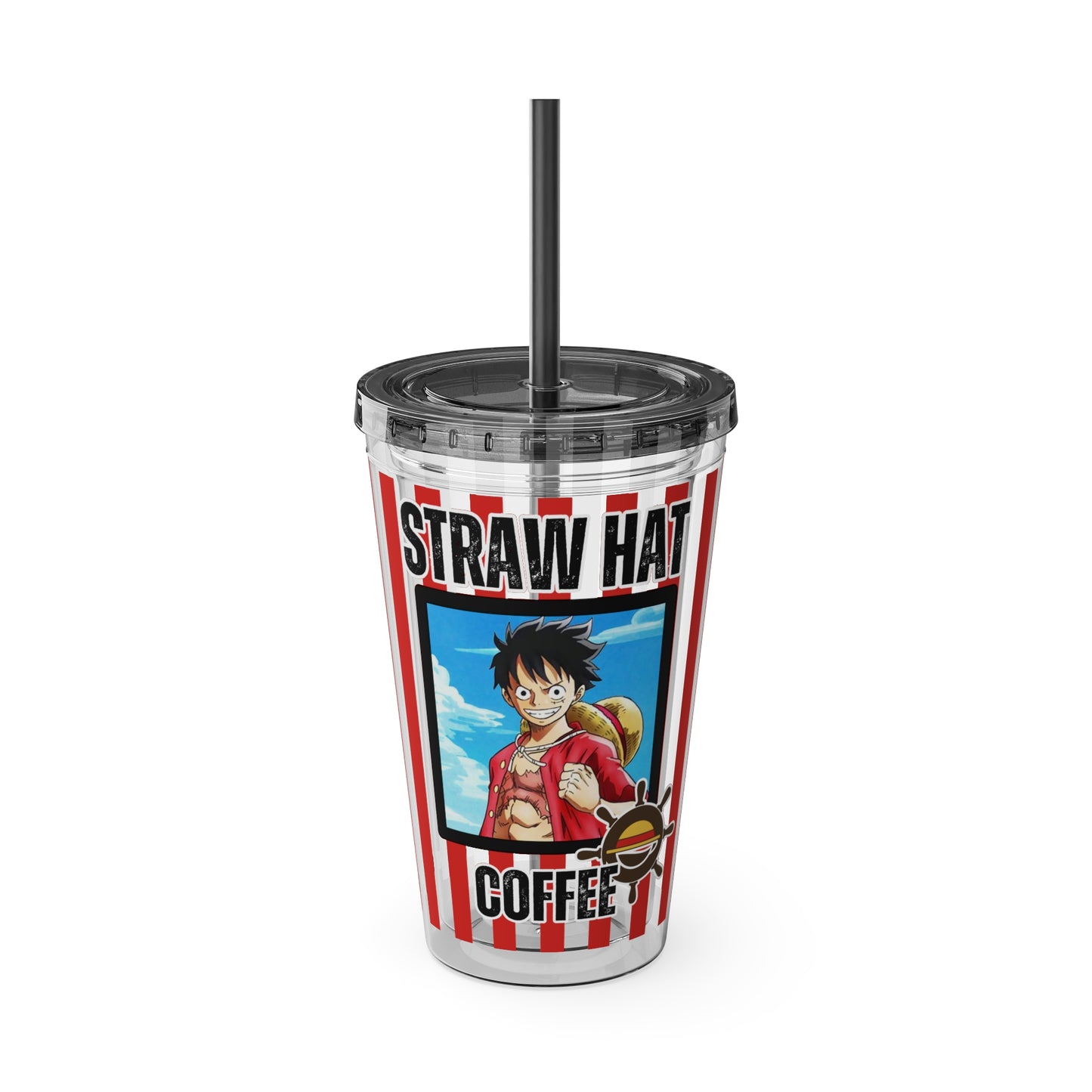 Straw Hat Coffee - Captain Luffy Sunsplash Tumbler with Straw, 16oz
