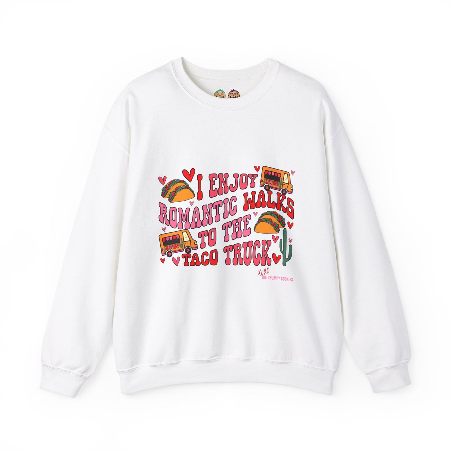 The Grumpy Cookies - Romance = Tacos Unisex Heavy Blend™ Crewneck Sweatshirt
