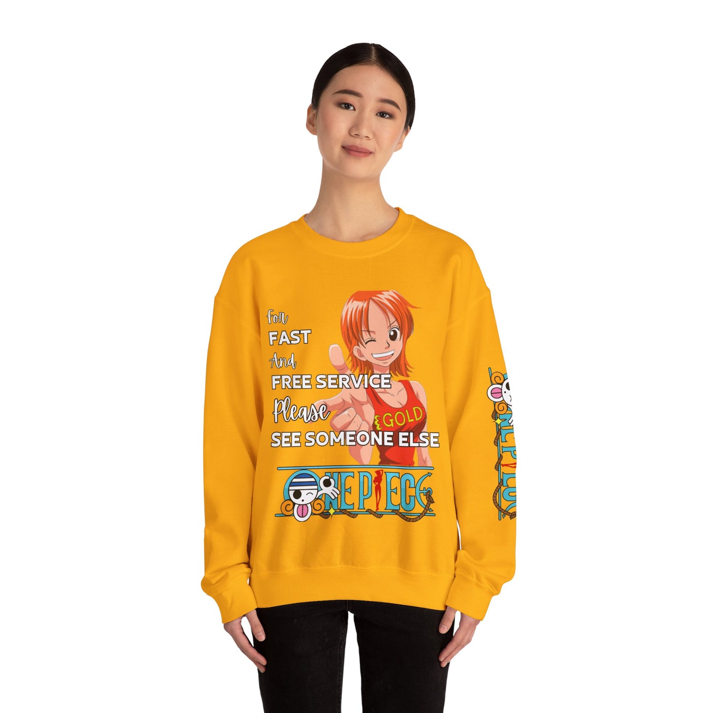 One Piece - Fast and Free Service Unisex Heavy Blend™ Crewneck Sweatshirt
