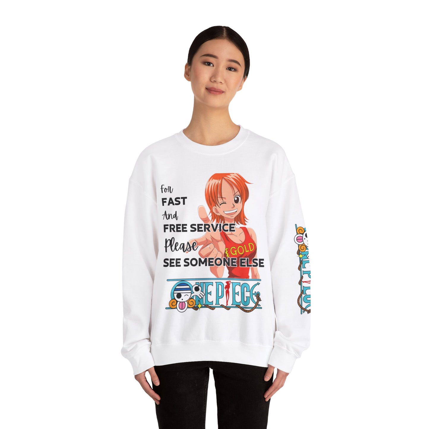 One Piece - Fast and Free Service Unisex Heavy Blend™ Crewneck Sweatshirt
