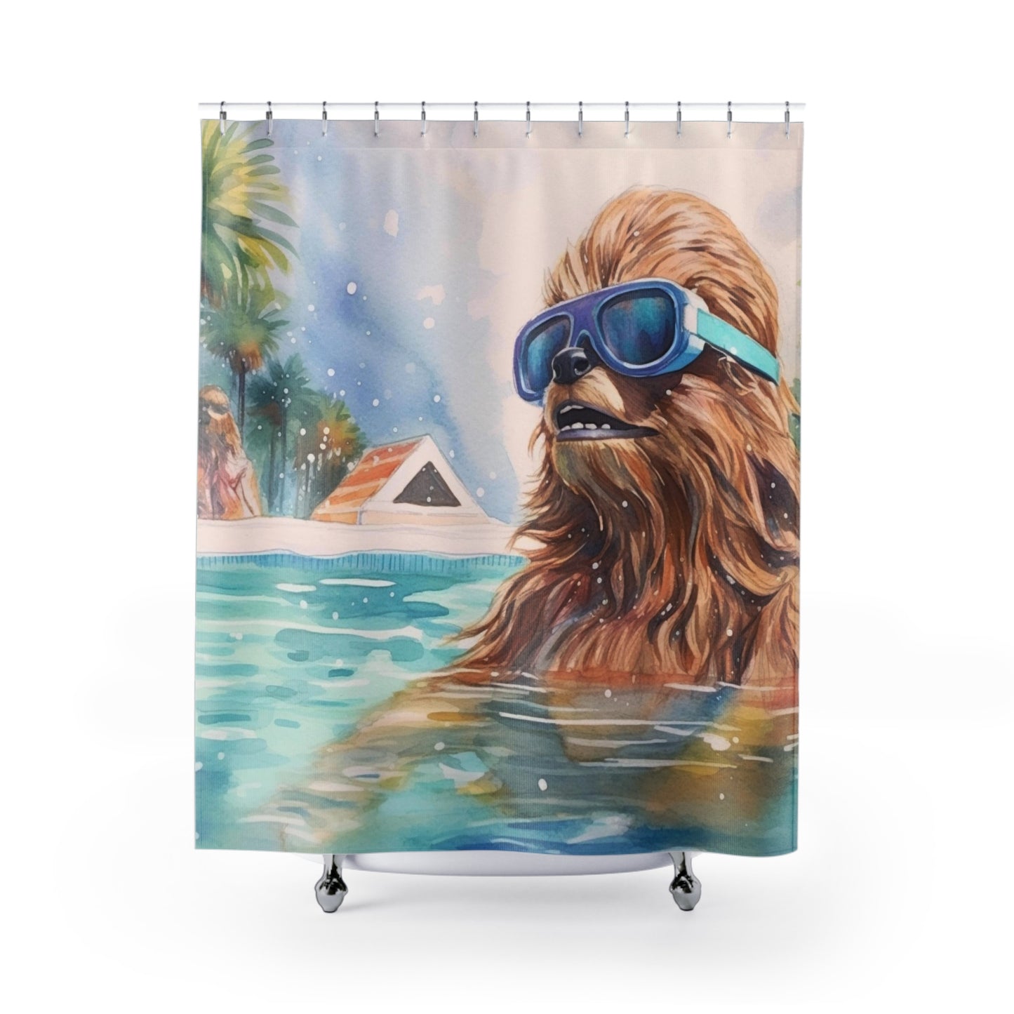 Star Wars - Chewbacca at the Pool Party Shower Curtain
