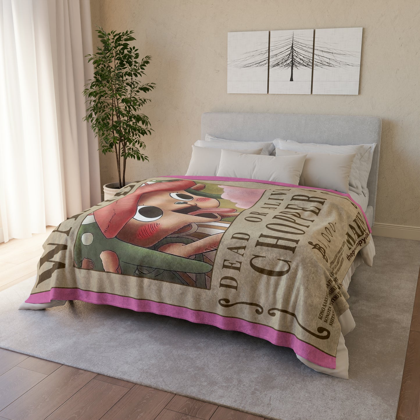 One Piece - Chopper Wanted Poster Polyester Blanket
