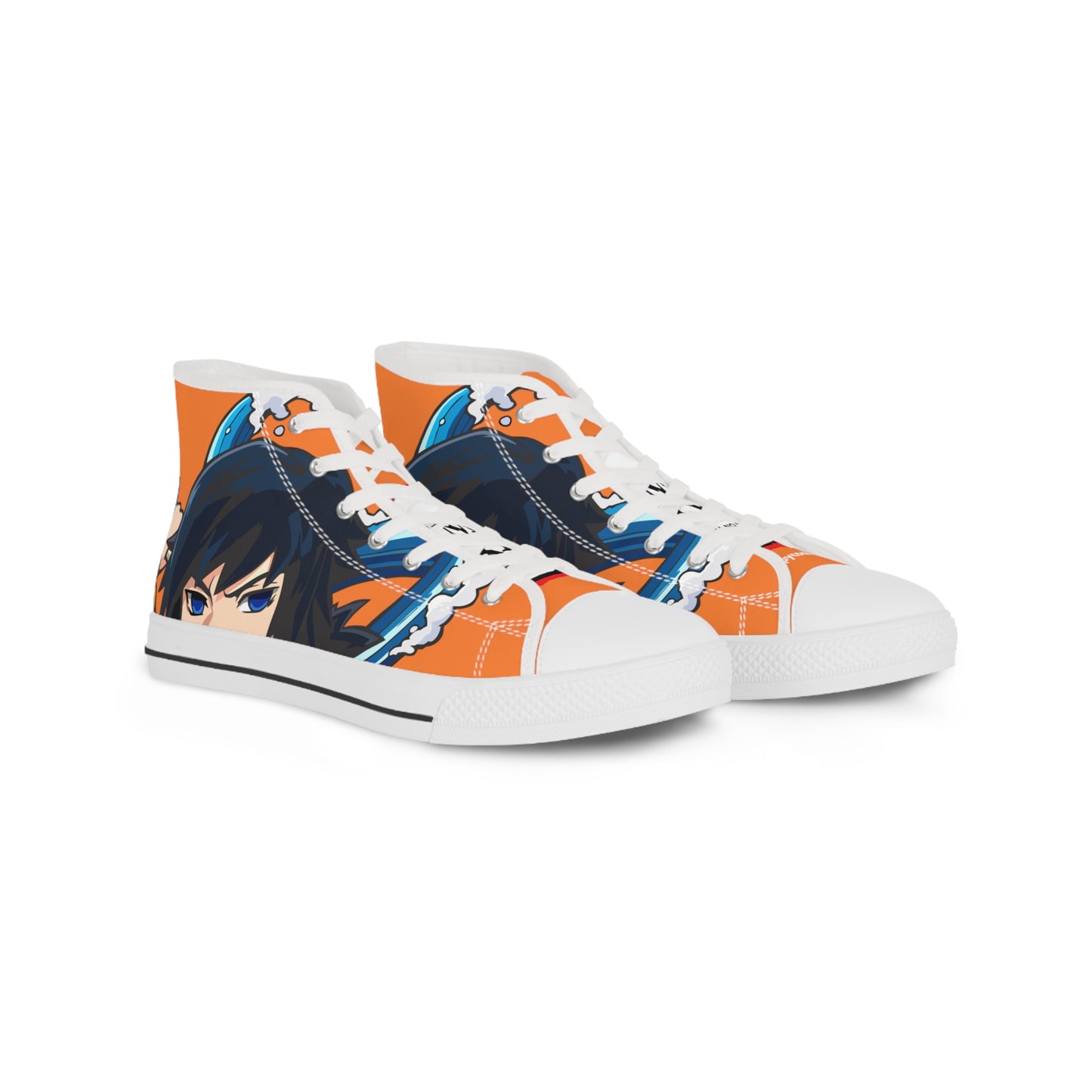 Demon Slayer - Few Words Tomioka Men's High Top Orange Sneakers