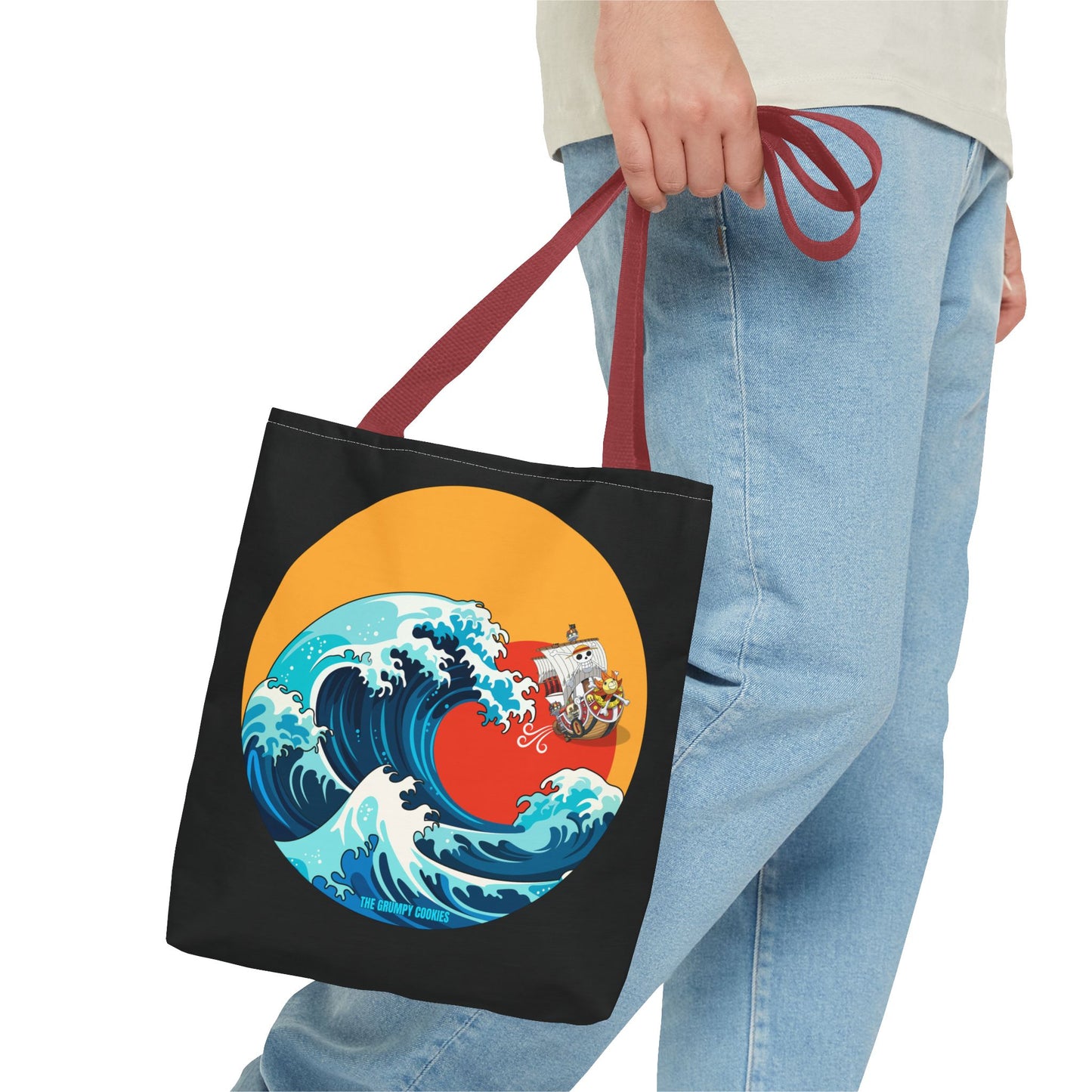 One Piece - Riding the Wave Black Tote Bag