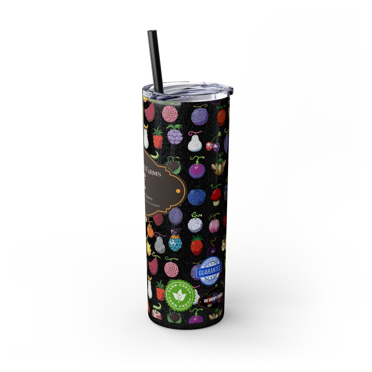 One Piece - Organic Devil Fruit 20oz Skinny Tumbler with Straw