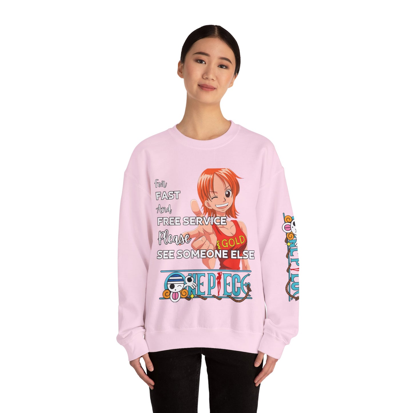 One Piece - Fast and Free Service Unisex Heavy Blend™ Crewneck Sweatshirt