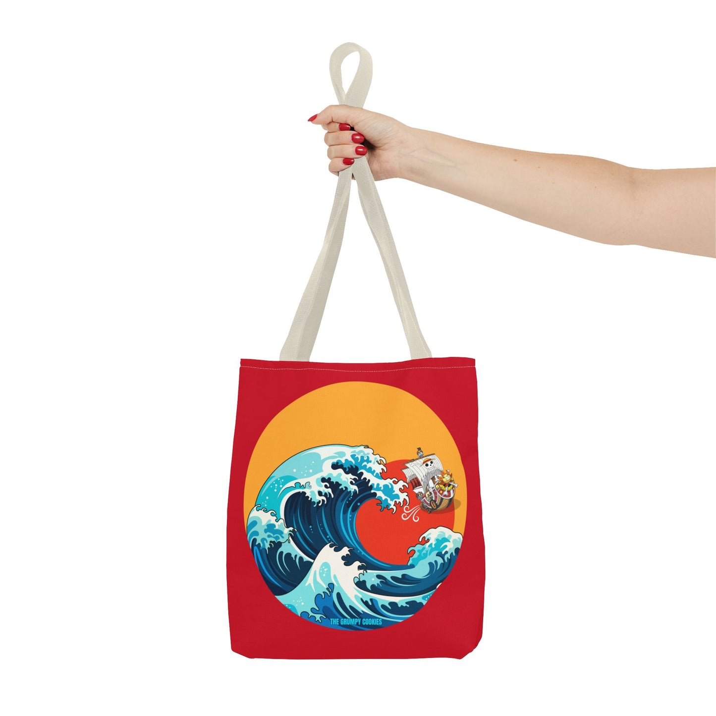 One Piece - Riding the Wave Dark Red Tote Bag
