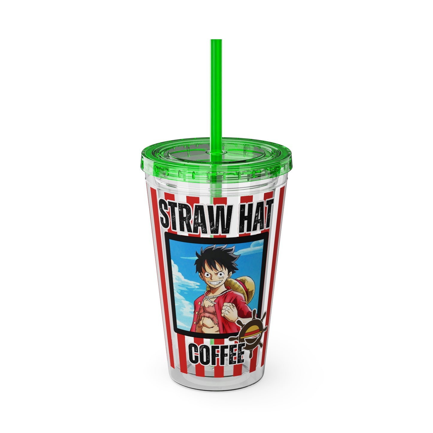 Straw Hat Coffee - Captain Luffy Sunsplash Tumbler with Straw, 16oz