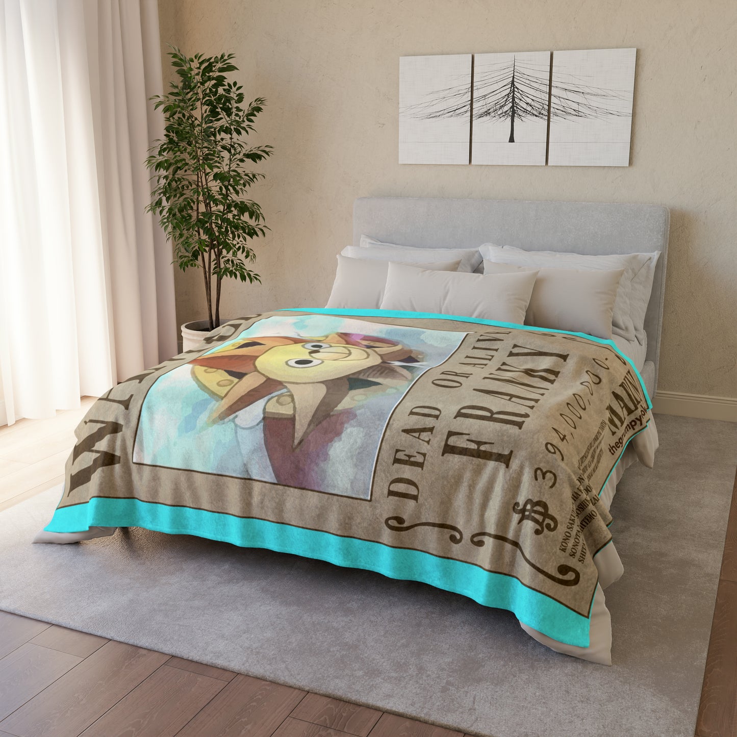 One Piece - Franky Wanted Poster Polyester Blanket