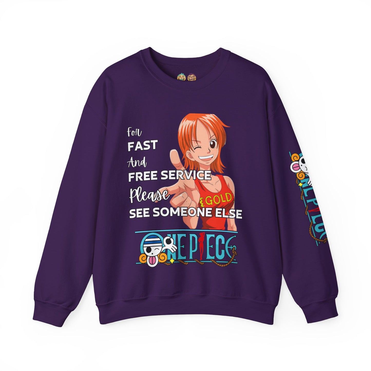One Piece - Fast and Free Service Unisex Heavy Blend™ Crewneck Sweatshirt