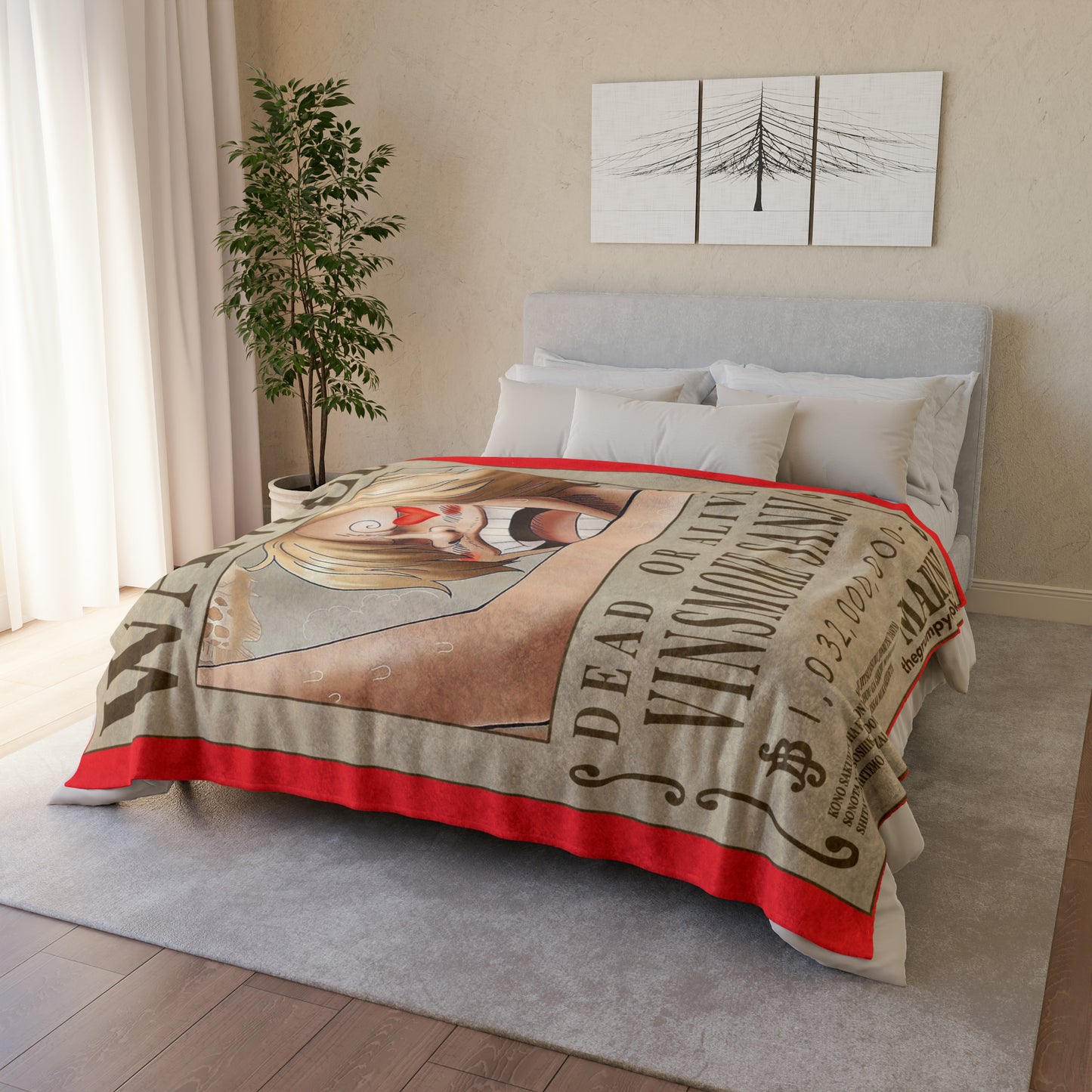 Sanji Wanted Poster Polyester Blanket