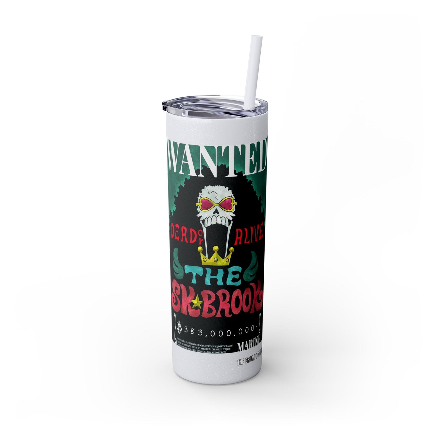 One Piece - Brook Wanted Poster Tumbler with Straw, 20oz