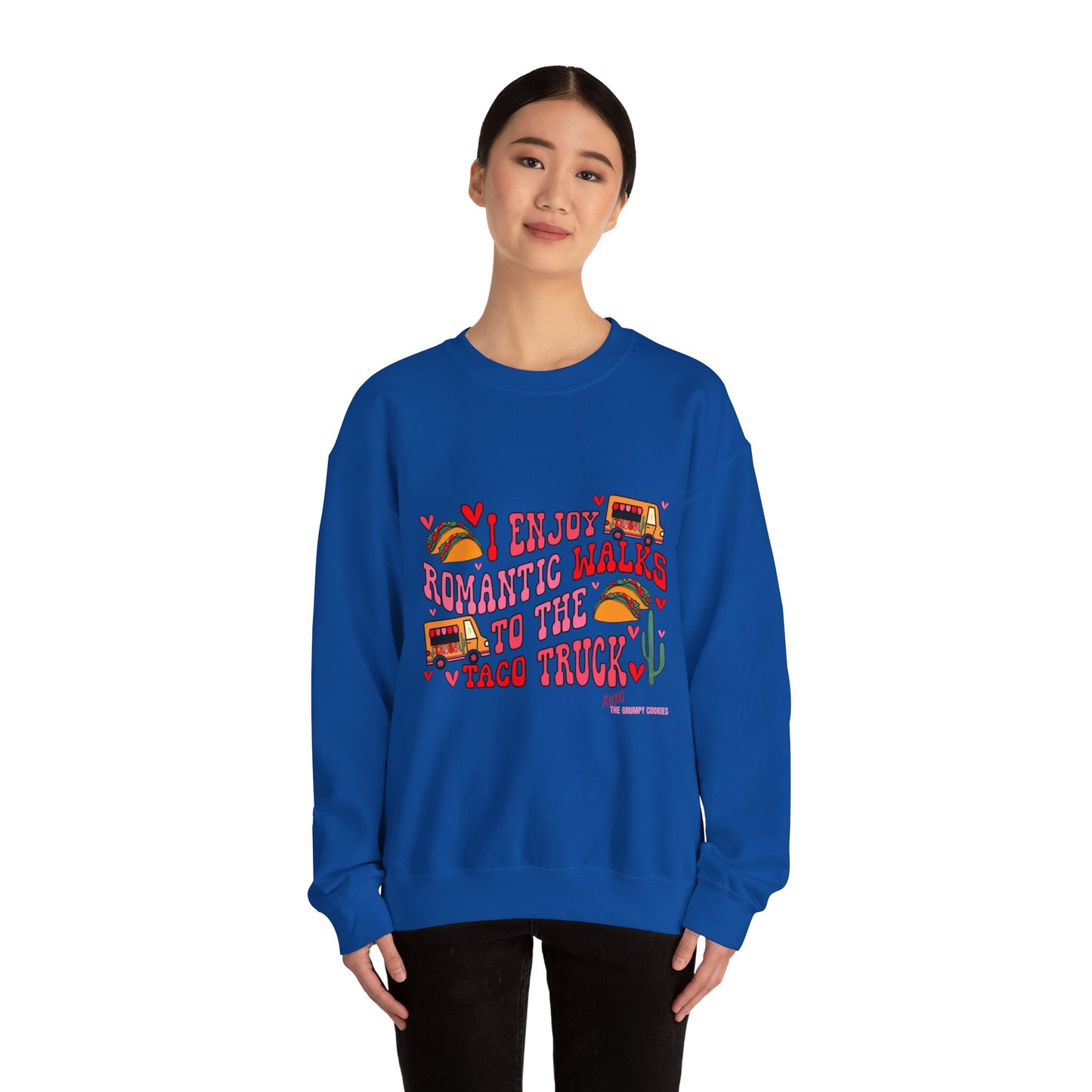 The Grumpy Cookies - Romance = Tacos Unisex Heavy Blend™ Crewneck Sweatshirt