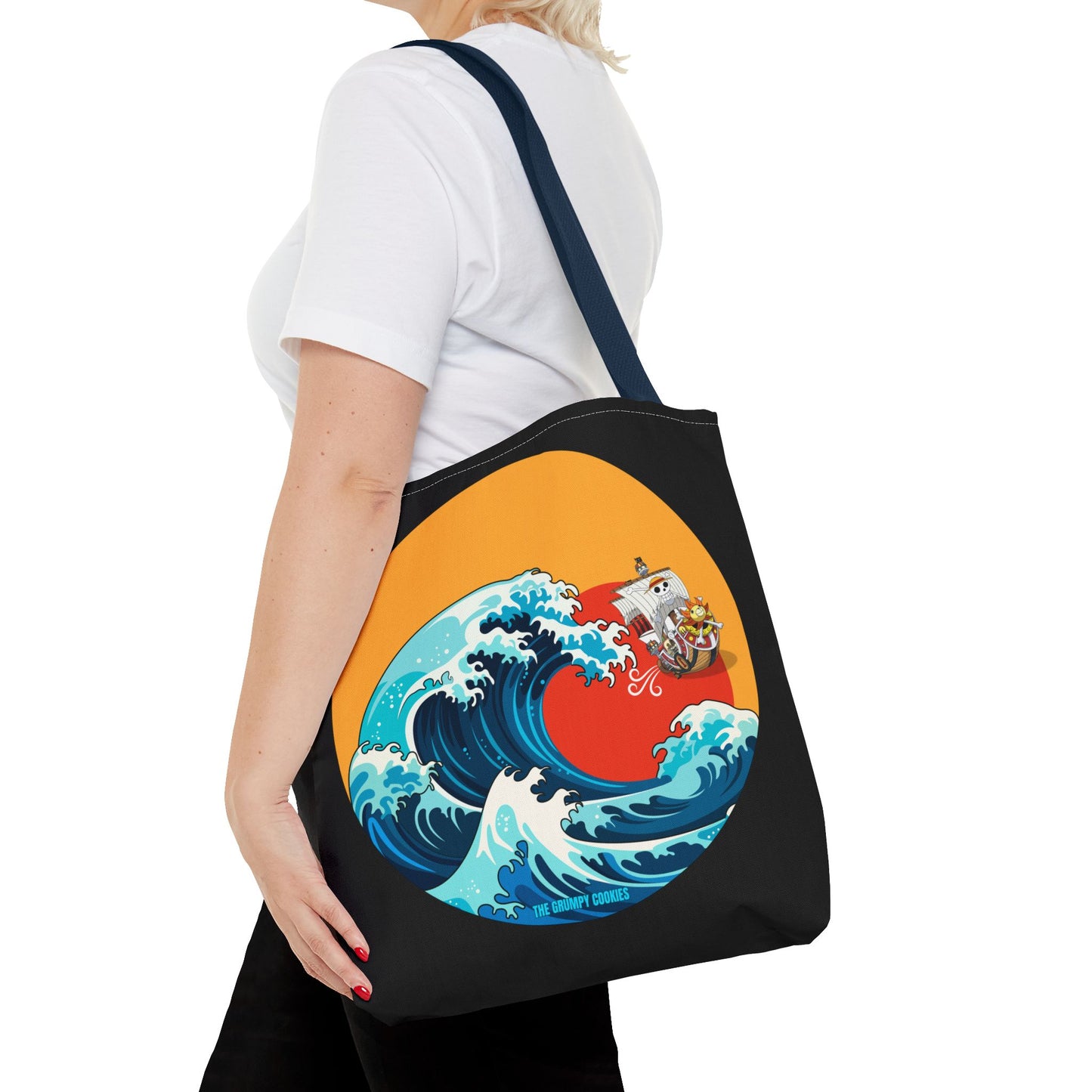 One Piece - Riding the Wave Black Tote Bag