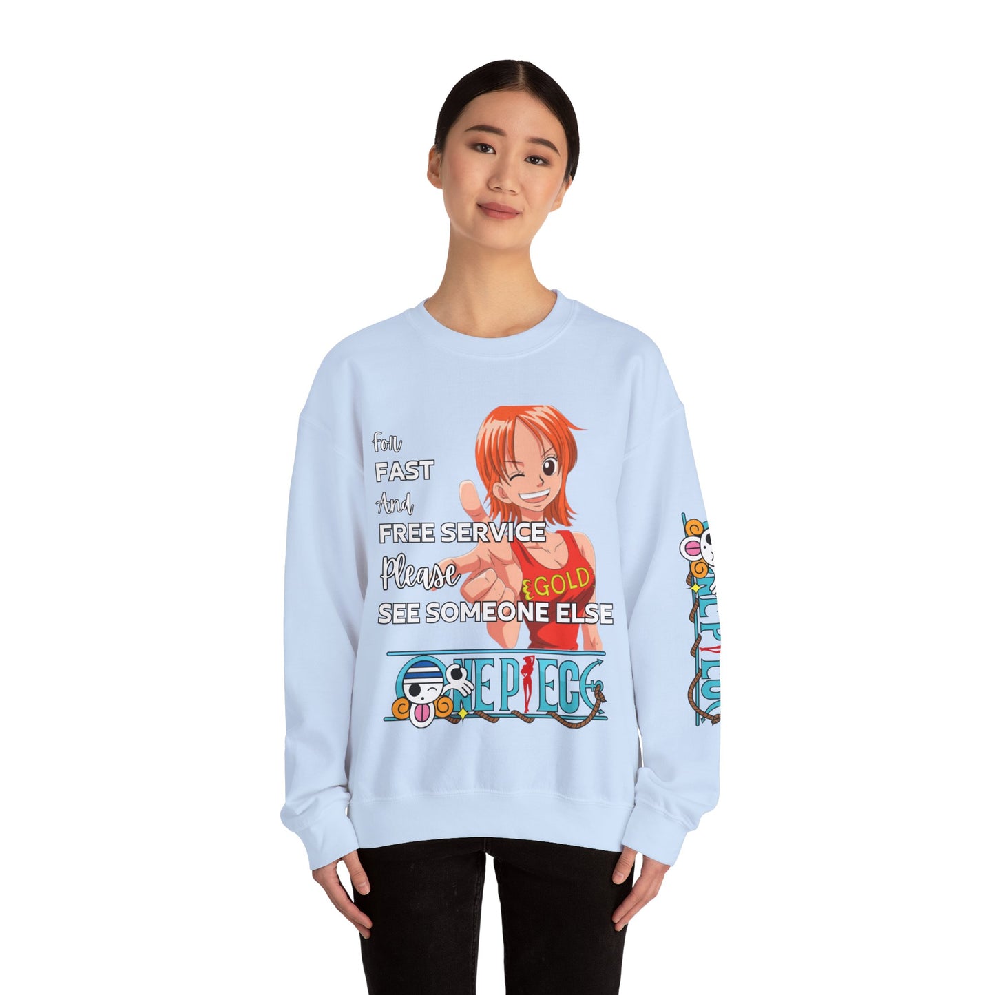 One Piece - Fast and Free Service Unisex Heavy Blend™ Crewneck Sweatshirt