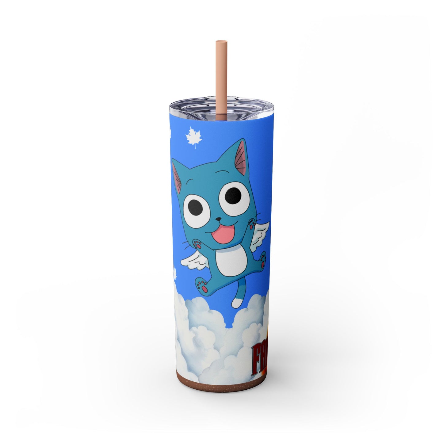 Fairy Tail - Happy As Can Be Skinny Tumbler with Straw, 20oz