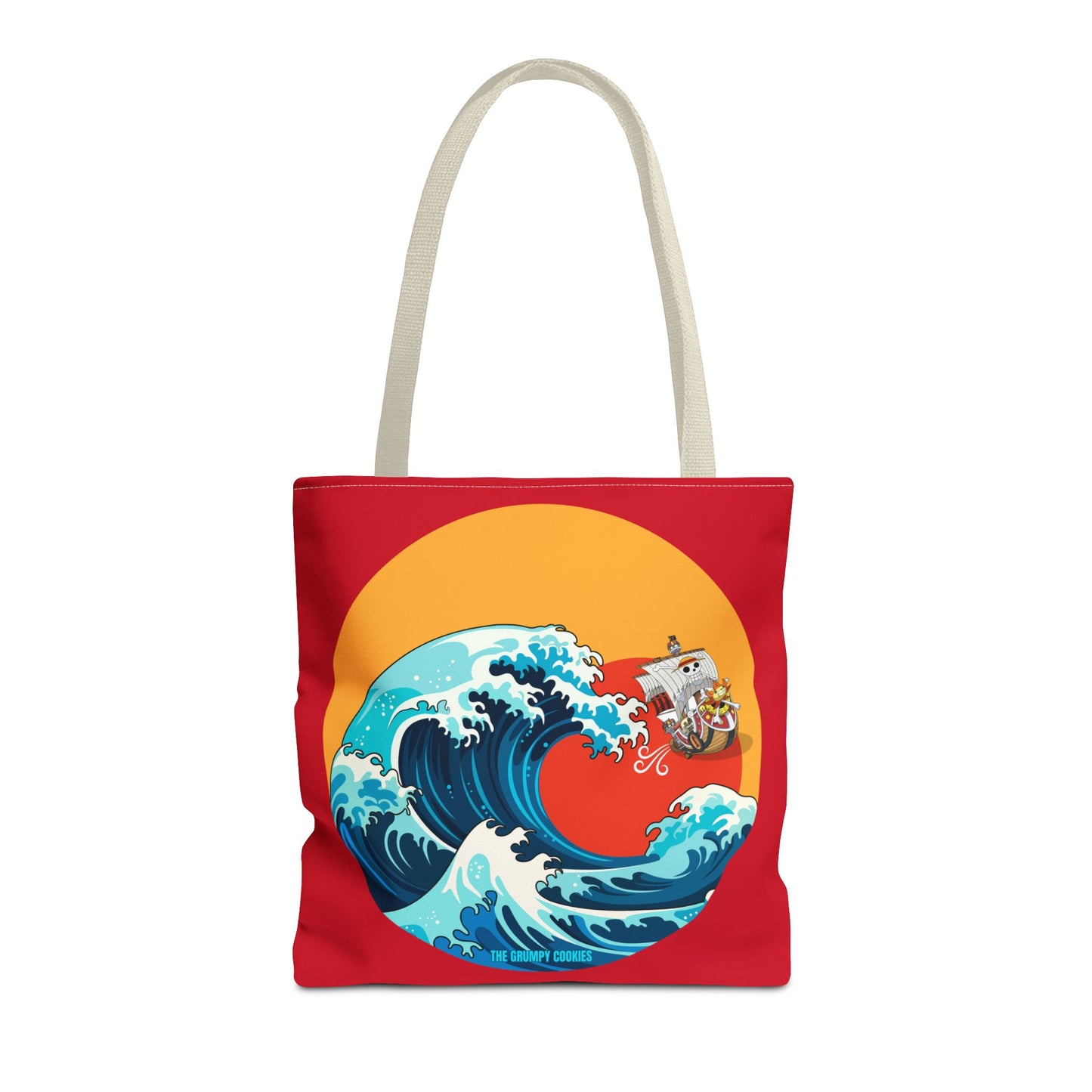 One Piece - Riding the Wave Dark Red Tote Bag
