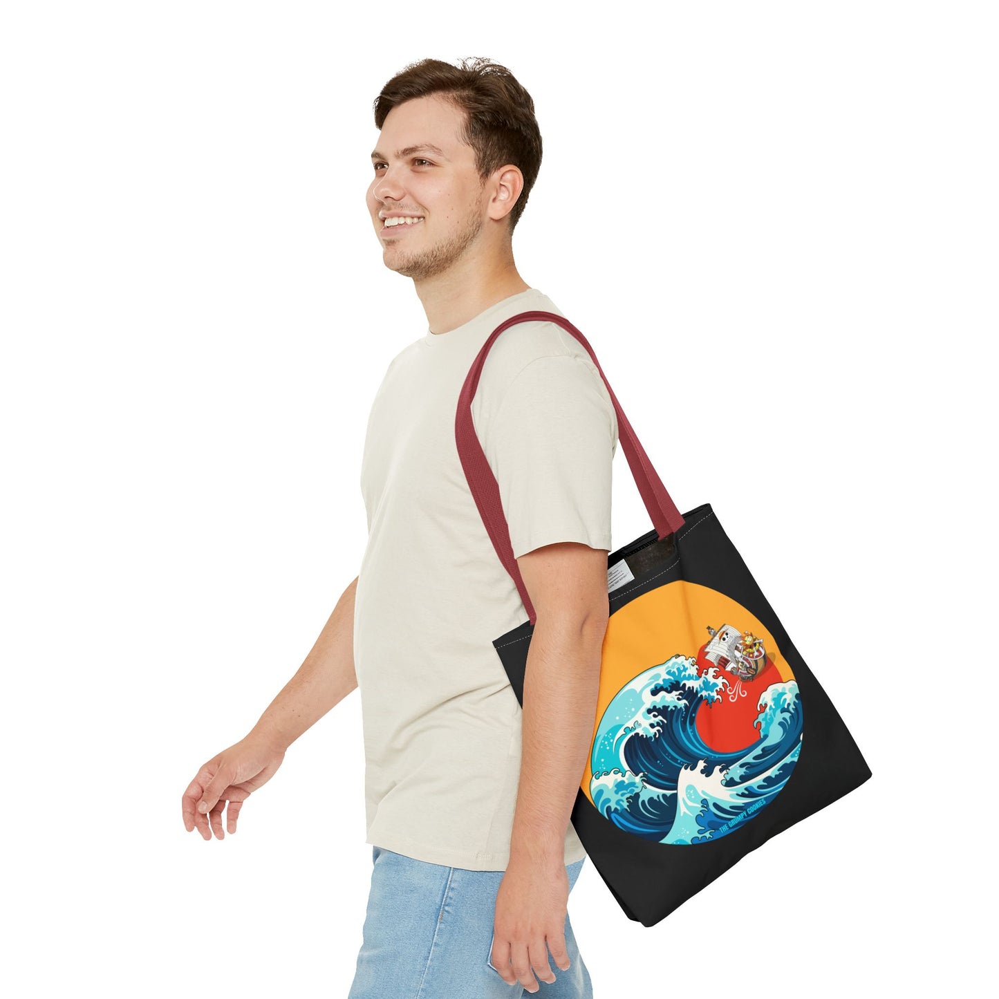 One Piece - Riding the Wave Black Tote Bag