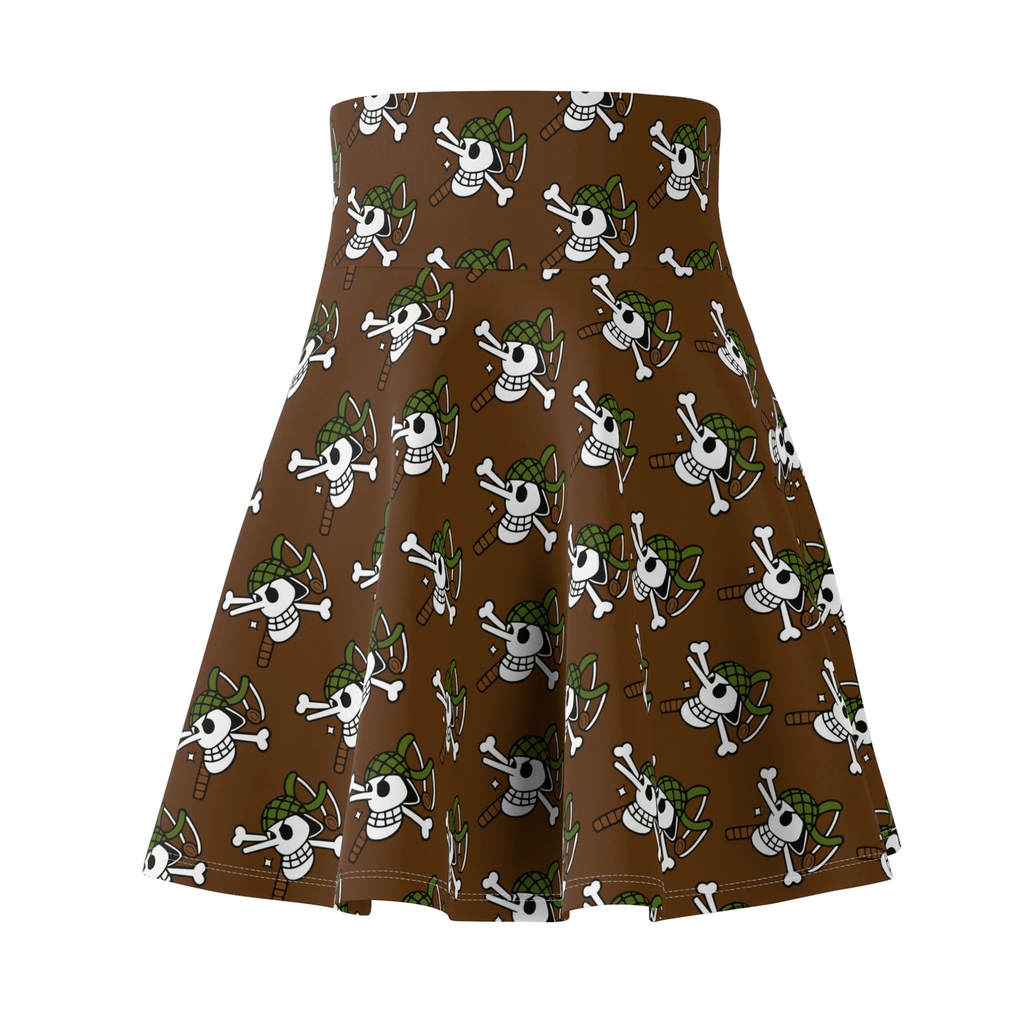 One Piece - Usopp's Jolly Roger Women's Skater Brown Skirt