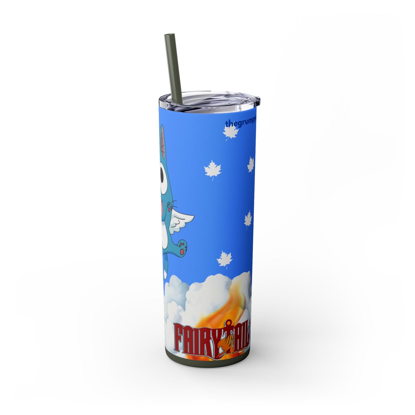 Fairy Tail - Happy As Can Be Skinny Tumbler with Straw, 20oz