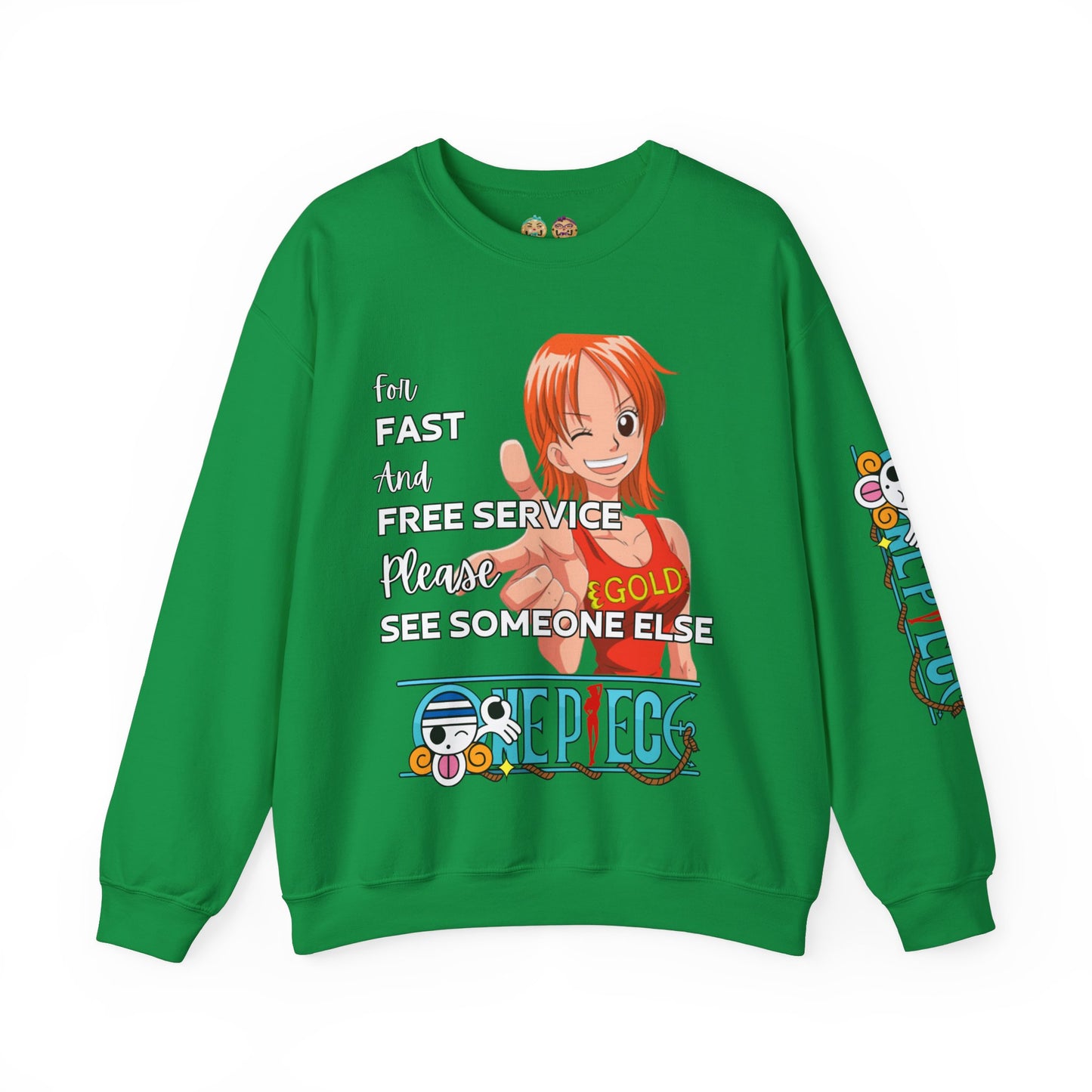 One Piece - Fast and Free Service Unisex Heavy Blend™ Crewneck Sweatshirt