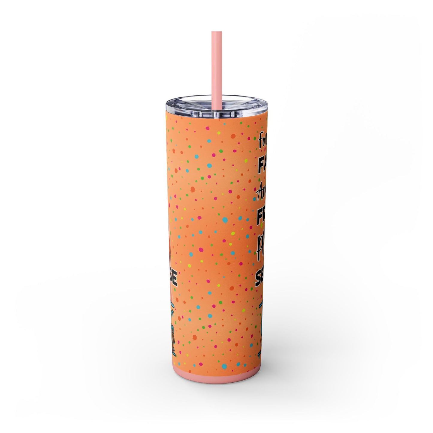 One Piece - Fast and Free Service Skinny Tumbler with Straw, 20oz