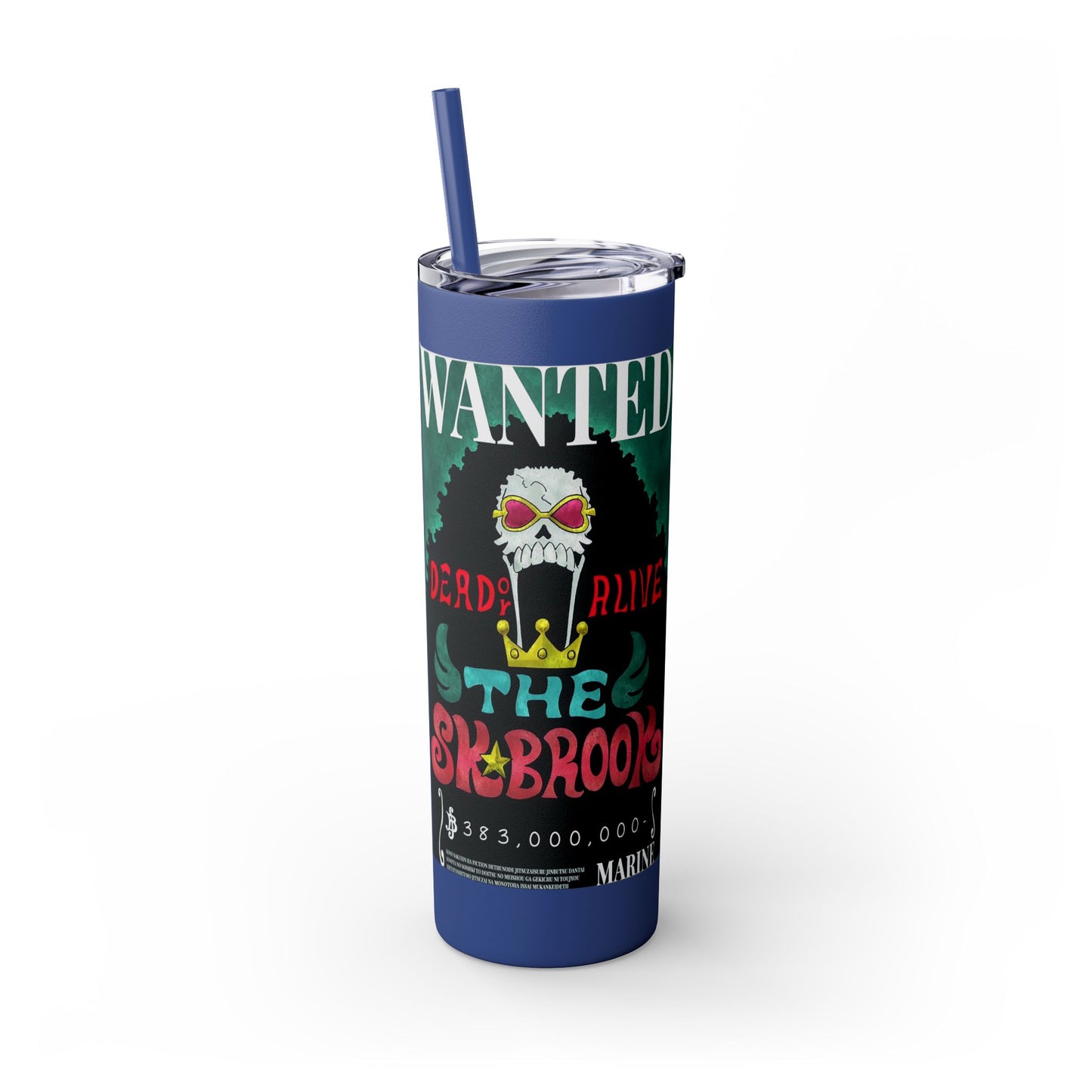 One Piece - Brook Wanted Poster Tumbler with Straw, 20oz