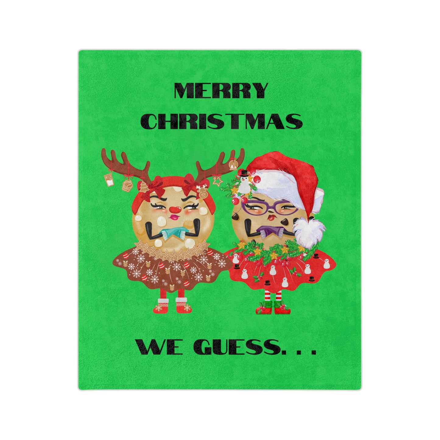 The Grumpy Cookies - Merry Christmas... We Guess Velveteen Minky Blanket