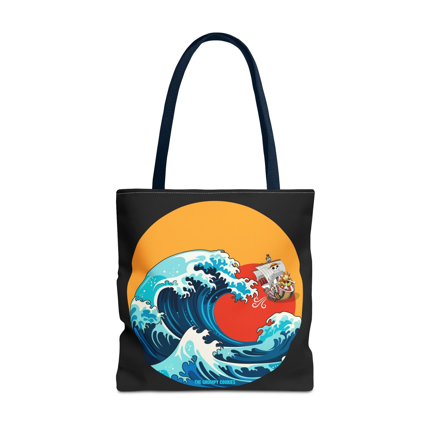 One Piece - Riding the Wave Black Tote Bag