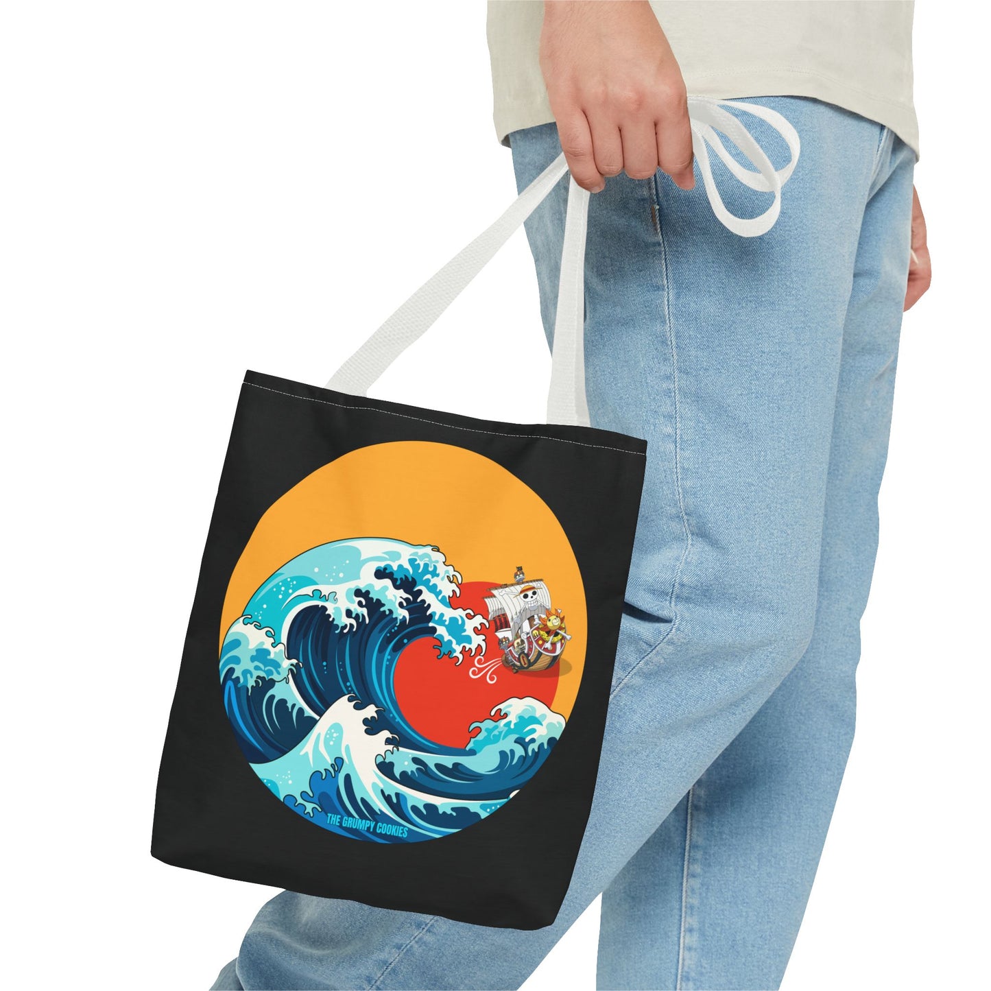 One Piece - Riding the Wave Black Tote Bag