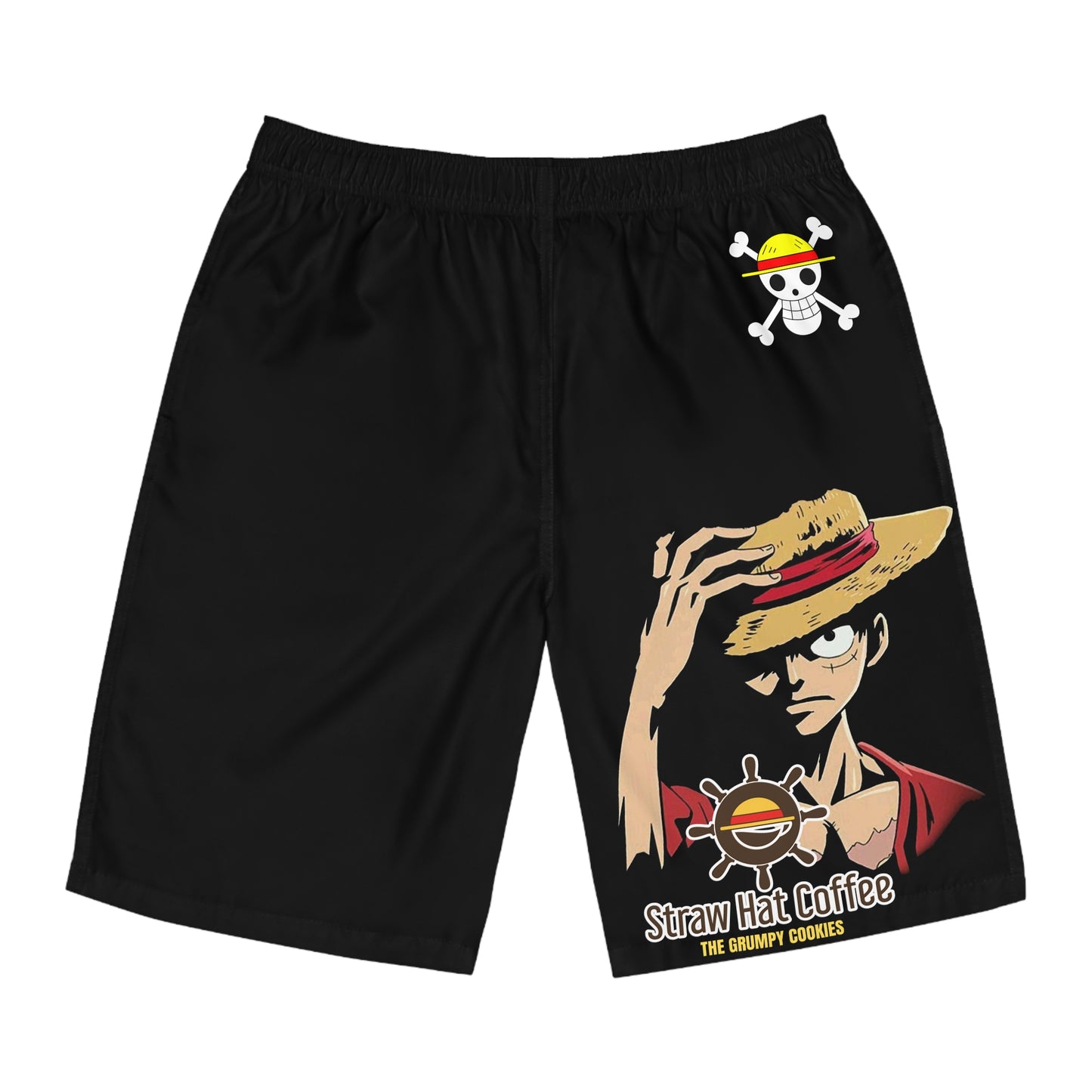 Straw Hat Coffee - Luffy Means Business Men's Black Board Shorts