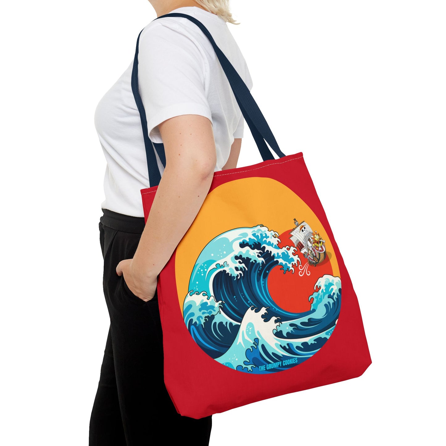 One Piece - Riding the Wave Dark Red Tote Bag