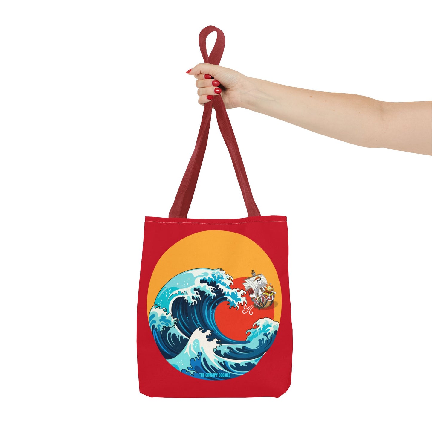 One Piece - Riding the Wave Dark Red Tote Bag