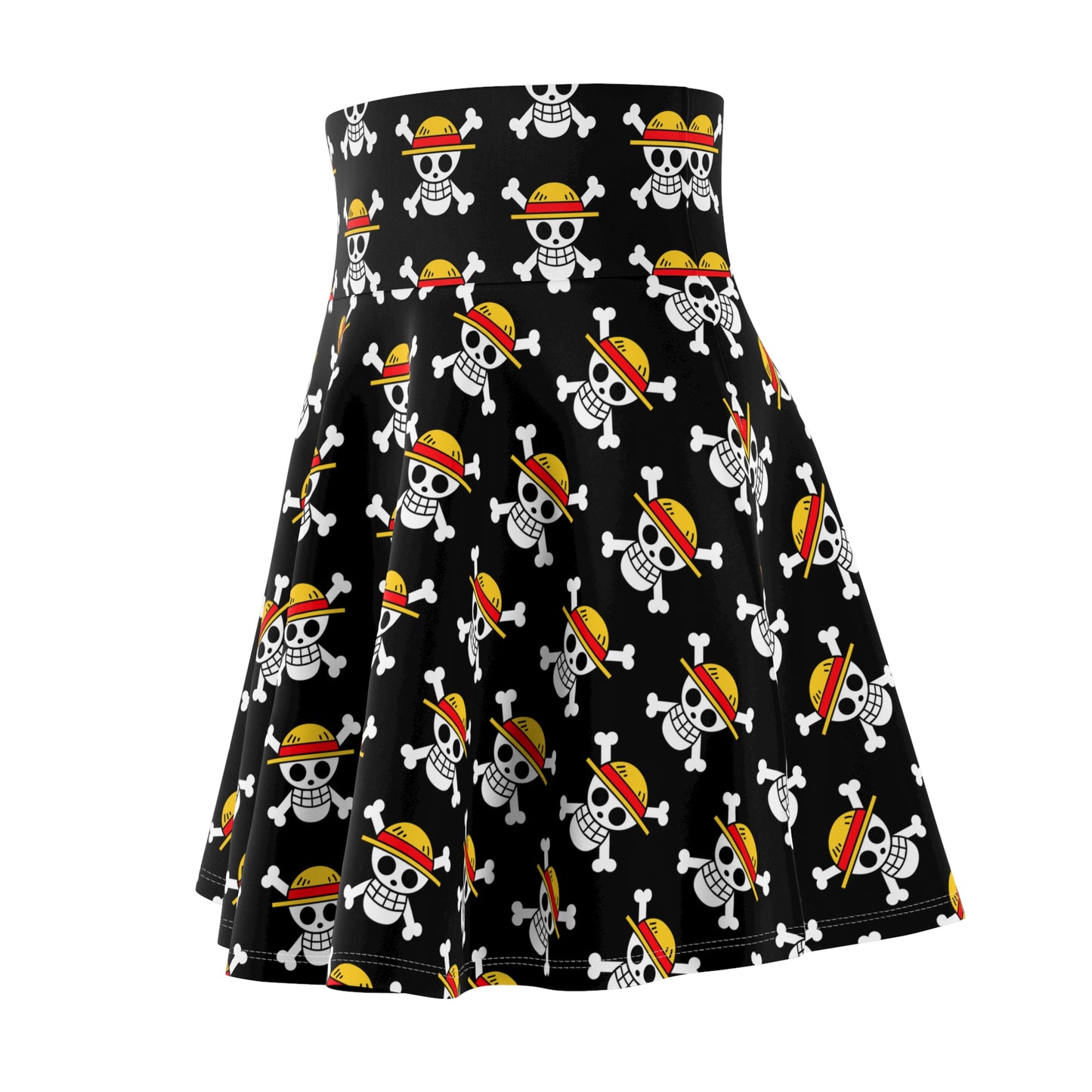 One Piece - Luffy's Jolly Roger Women's Skater Black Skirt