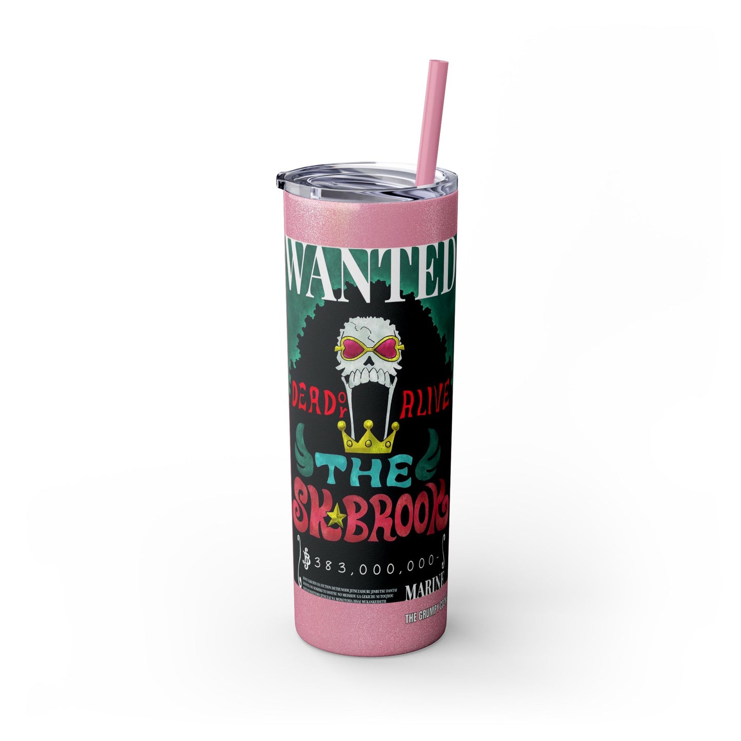 One Piece - Brook Wanted Poster Tumbler with Straw, 20oz