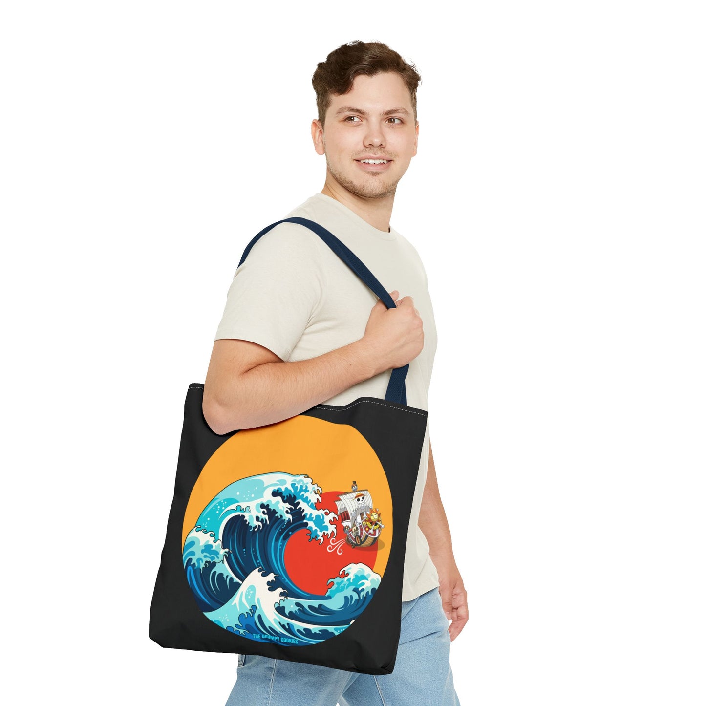 One Piece - Riding the Wave Black Tote Bag