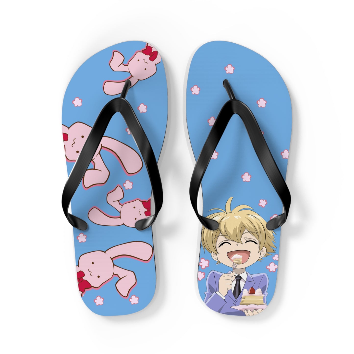 Ouran High School Host Club - Honey-Kun loves Usa-Chan and Cakey Unisex Flip Flops