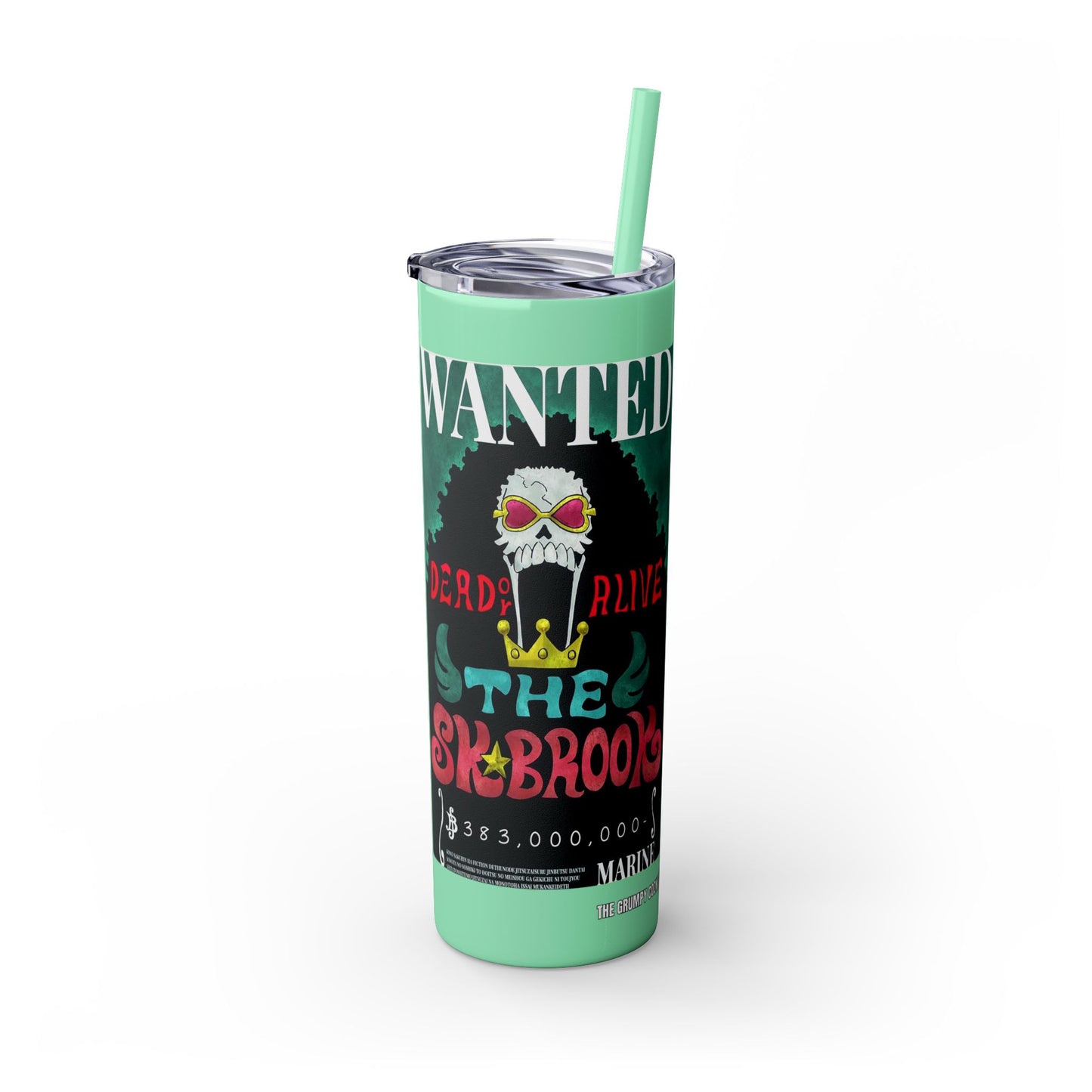 One Piece - Brook Wanted Poster Tumbler with Straw, 20oz