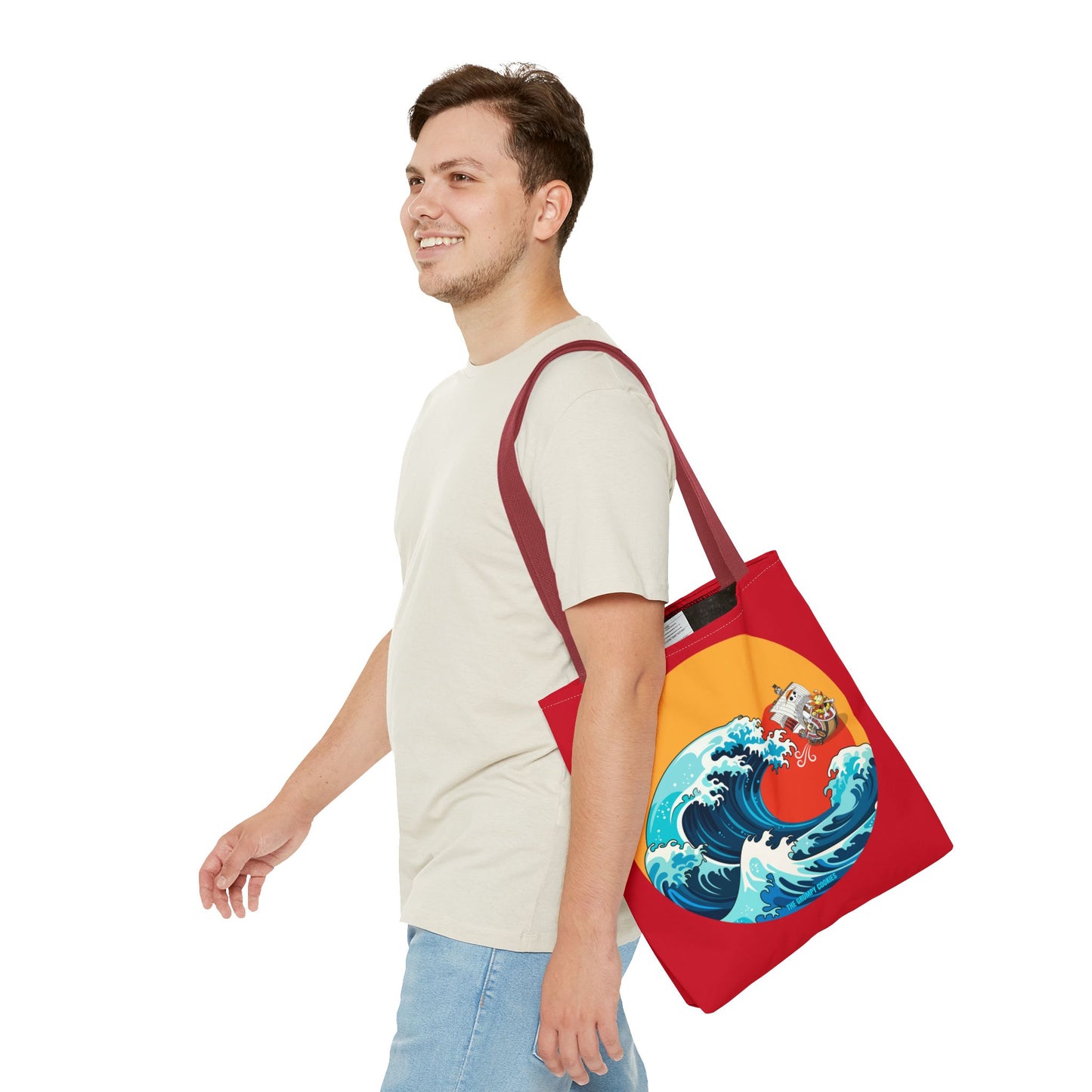 One Piece - Riding the Wave Dark Red Tote Bag