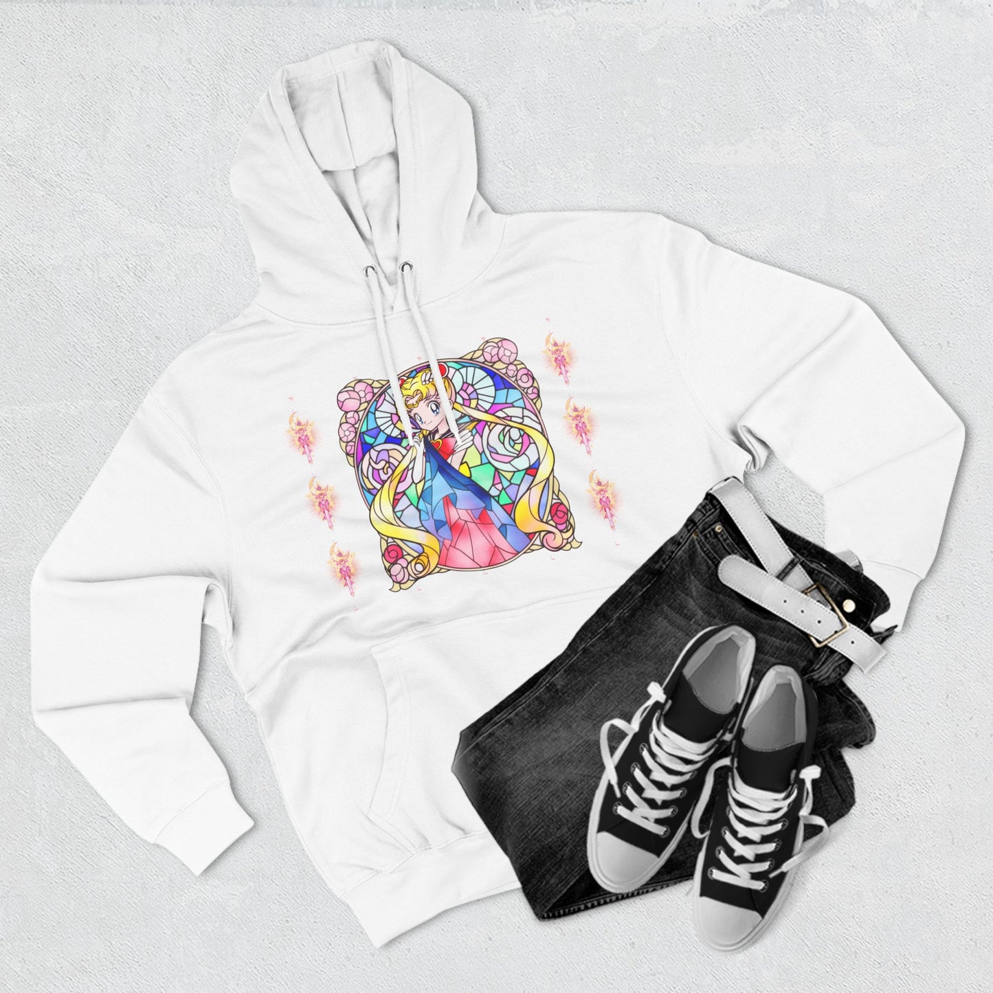 Sailor Moon - Stained Glass Sailor Power Pullover Hoodie