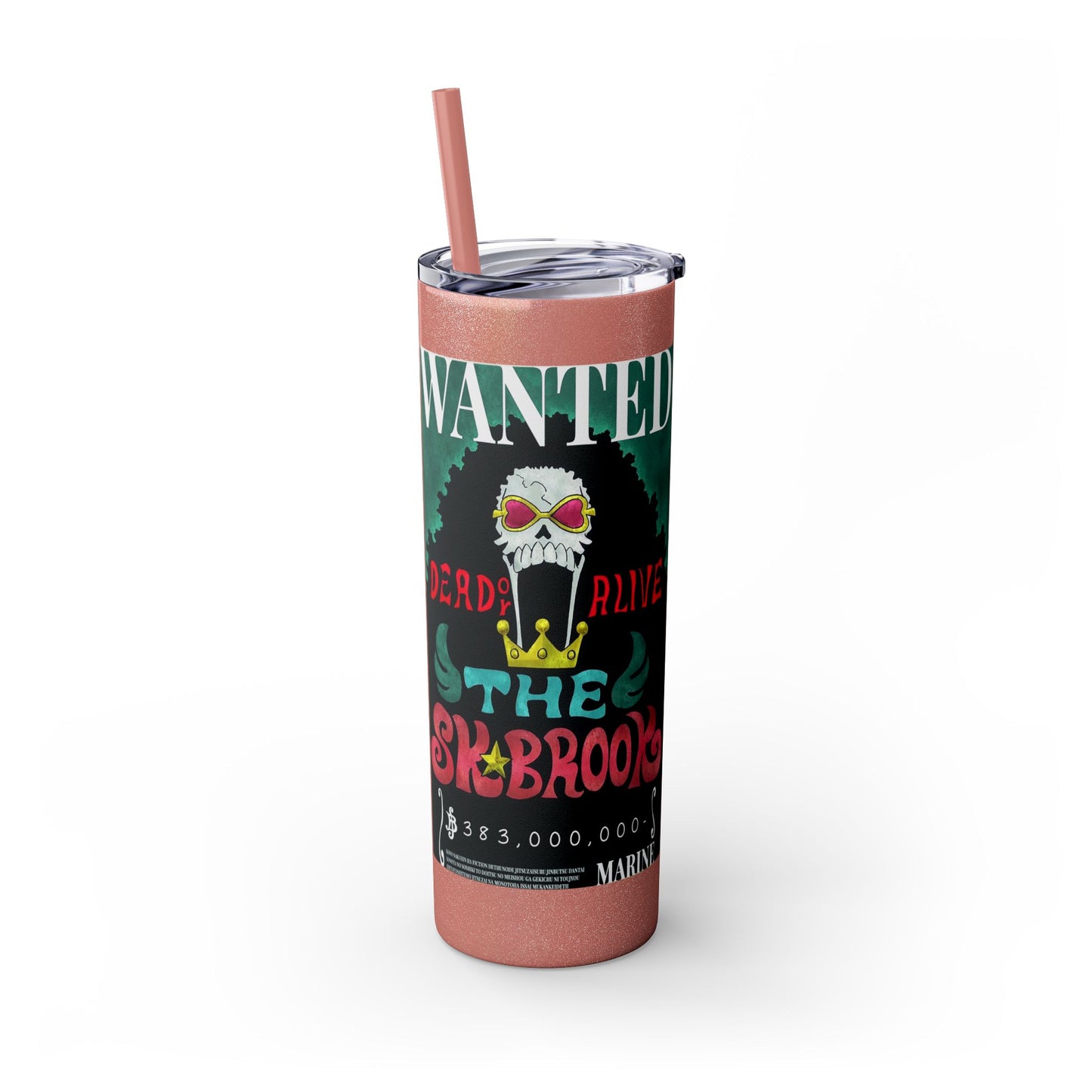 One Piece - Brook Wanted Poster Tumbler with Straw, 20oz