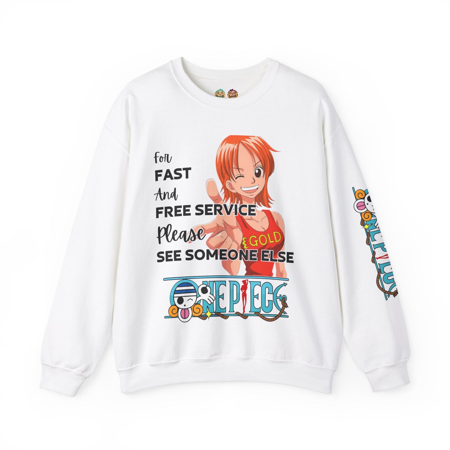 One Piece - Fast and Free Service Unisex Heavy Blend™ Crewneck Sweatshirt