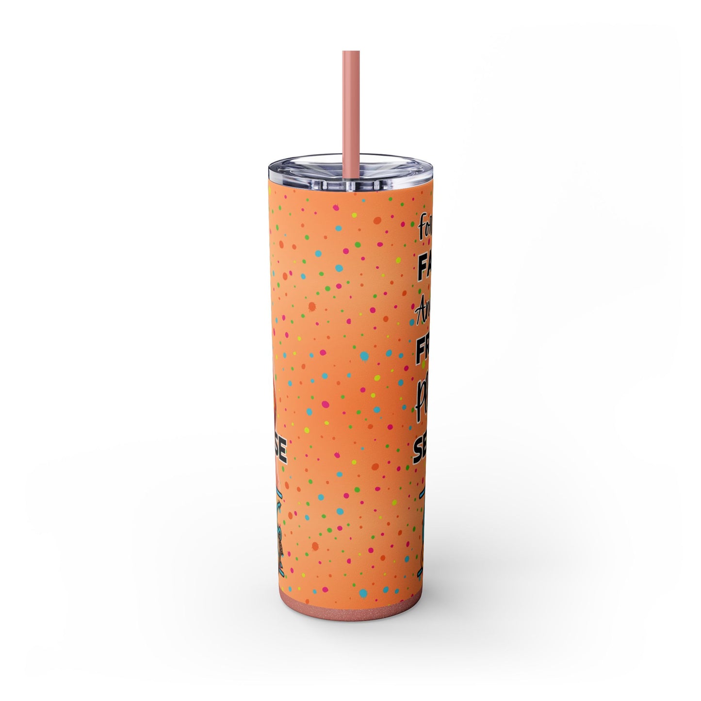 One Piece - Fast and Free Service Skinny Tumbler with Straw, 20oz