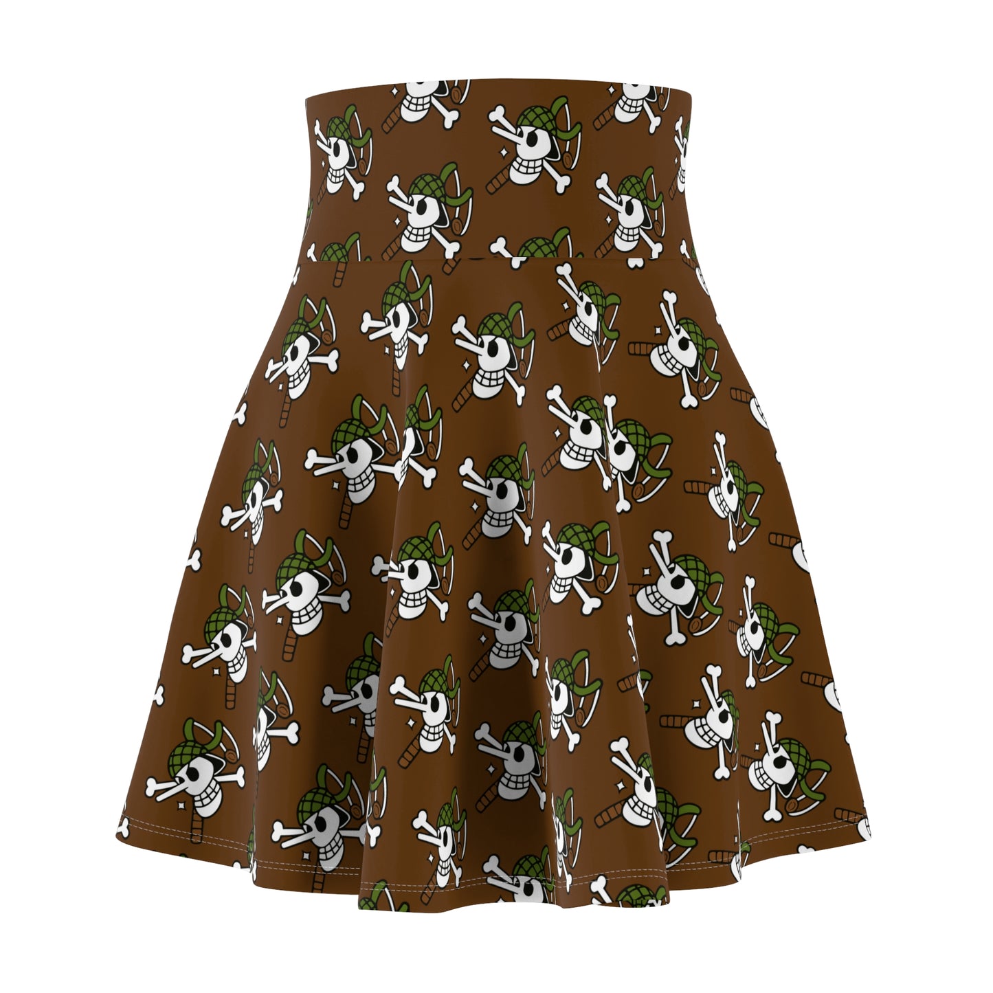 One Piece - Usopp's Jolly Roger Women's Skater Brown Skirt