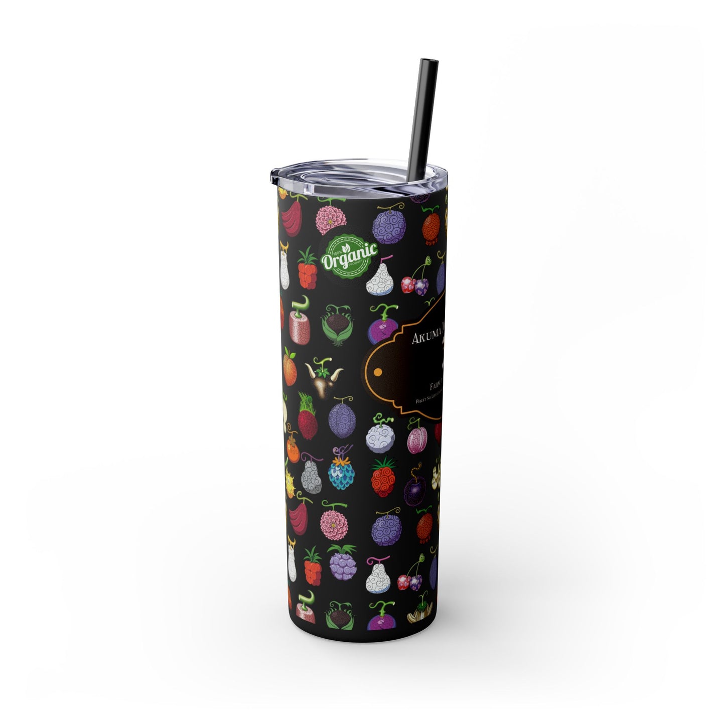 One Piece - Organic Devil Fruit 20oz Skinny Tumbler with Straw