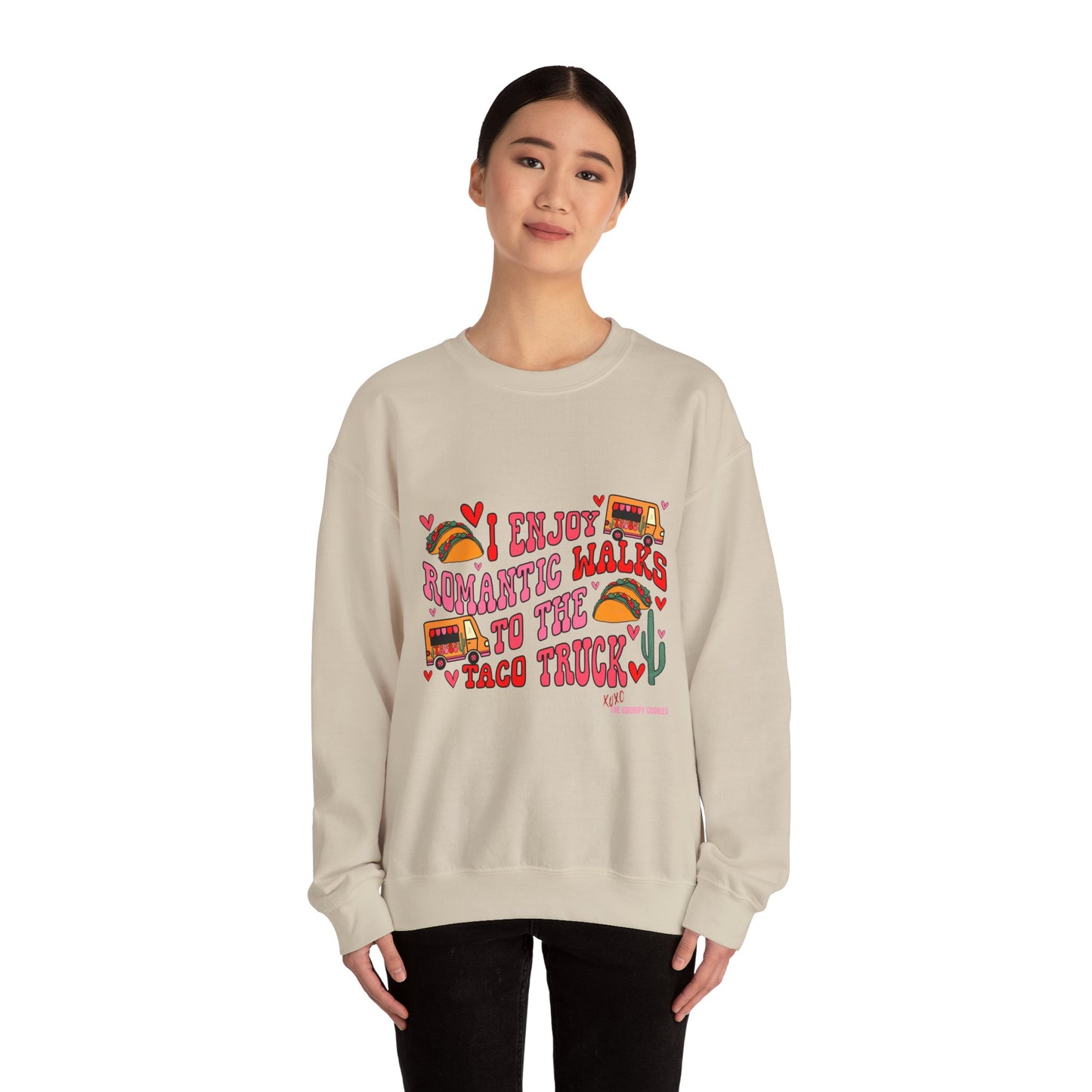 The Grumpy Cookies - Romance = Tacos Unisex Heavy Blend™ Crewneck Sweatshirt