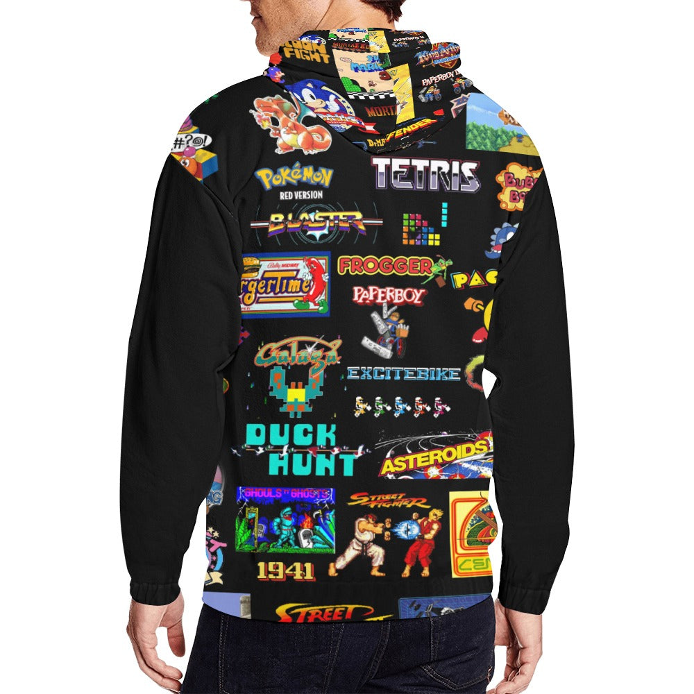 The Grumpy Cookies - Old School Gamer Men's All Over Print Full Zip Hoodie