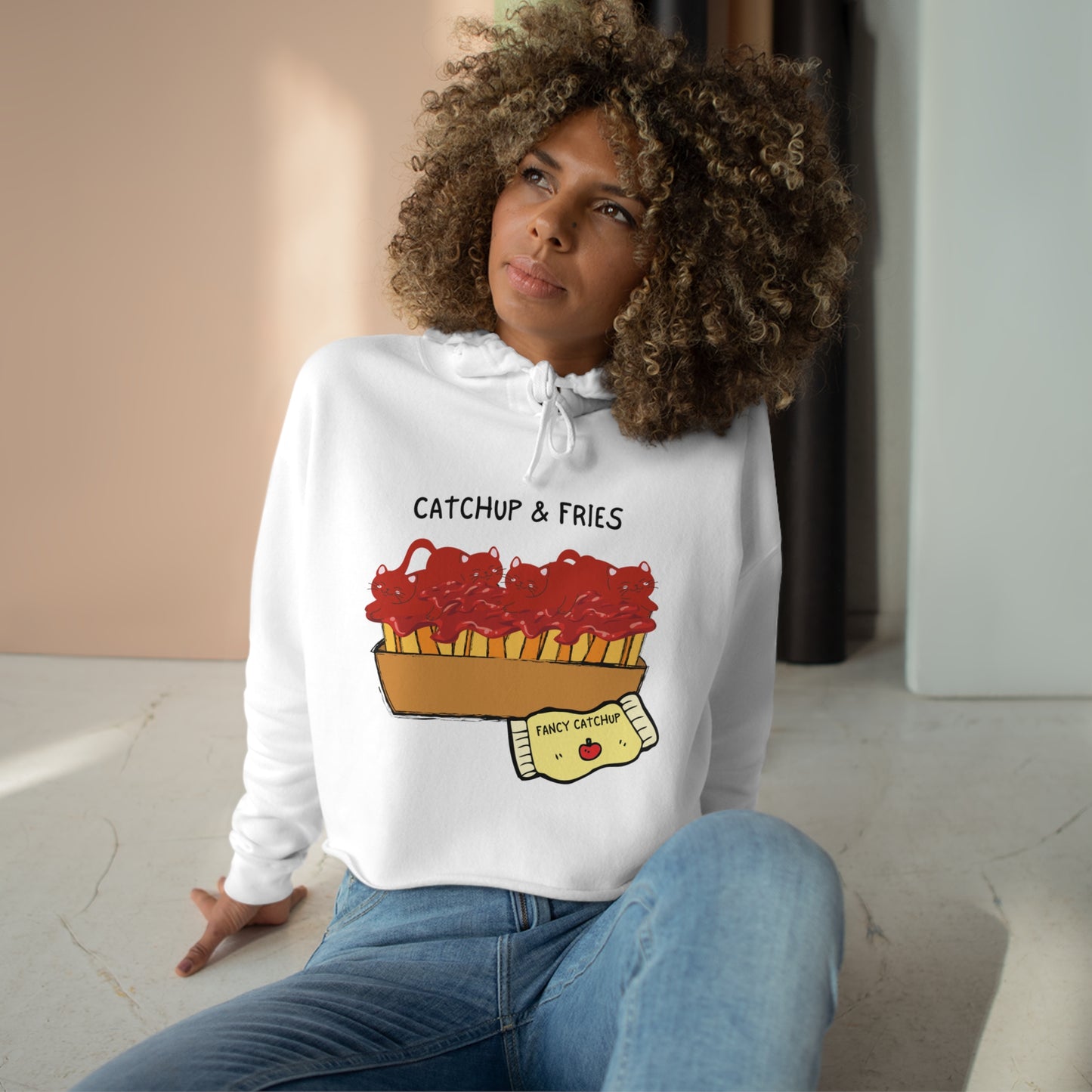The Grumpy Cookies - Catsup & Fries Crop Hoodie